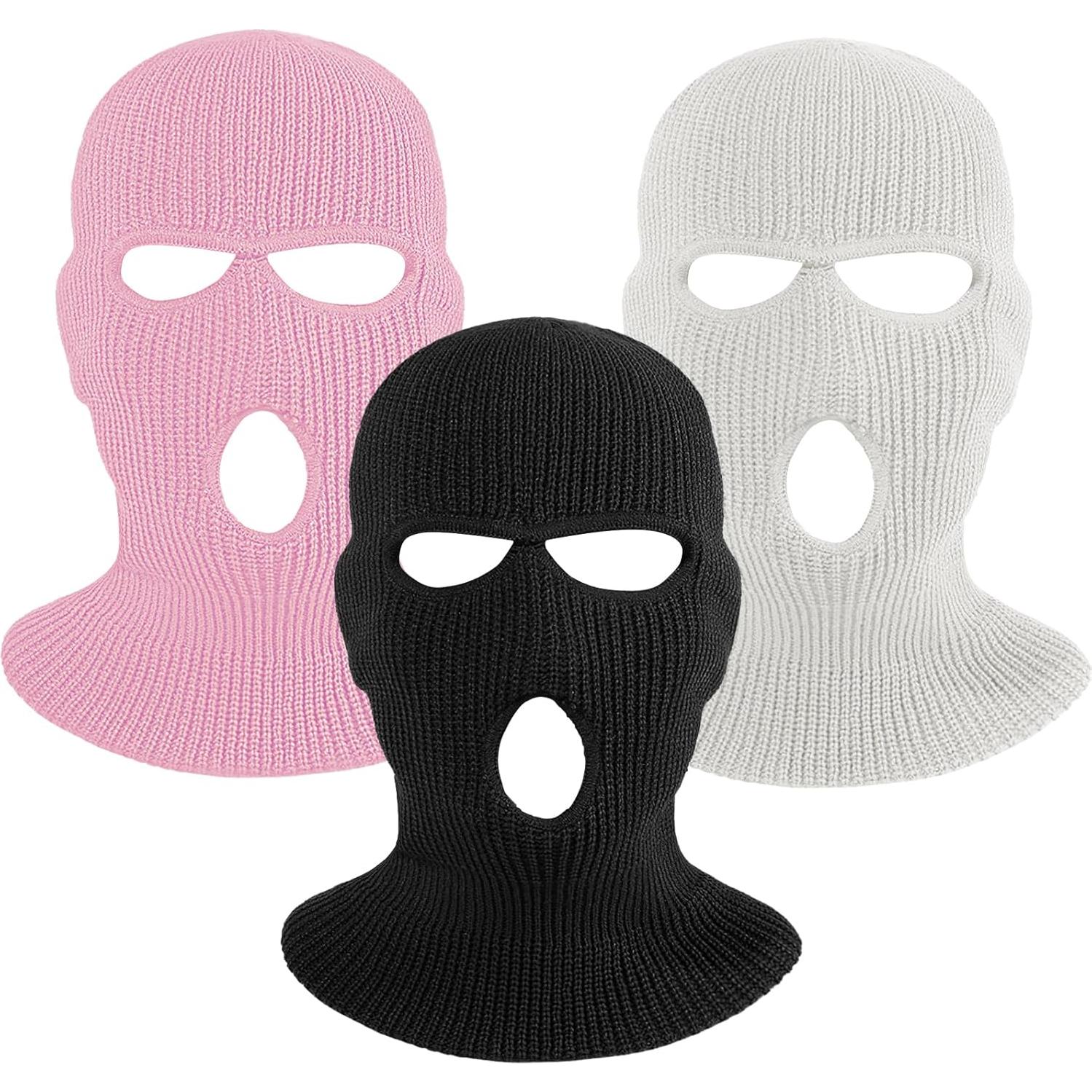 Máscara de Invierno Tejida 3 Agujeros Cálida para Adultos