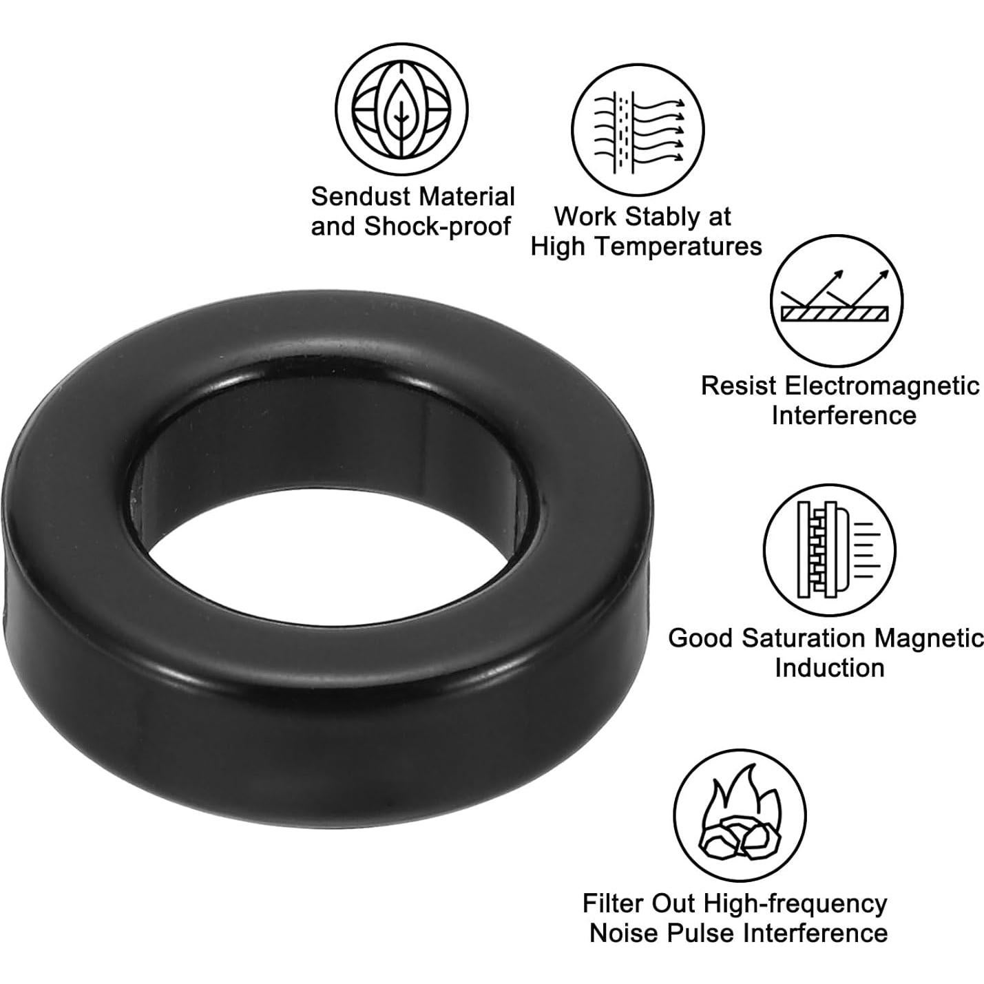 Núcleo Toroidal de Ferrita uxcell 10Pcs 23x36x13mm Negro