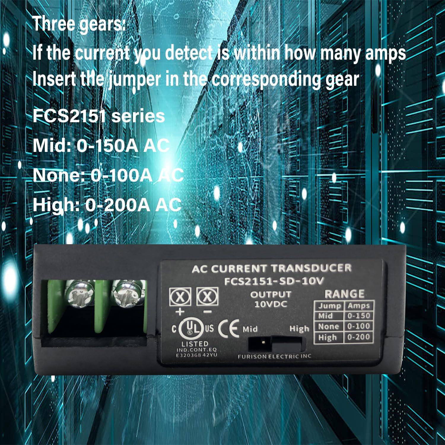 Transmisor de Corriente AC FCS2151-SD-10V 0-200A Nodehawk