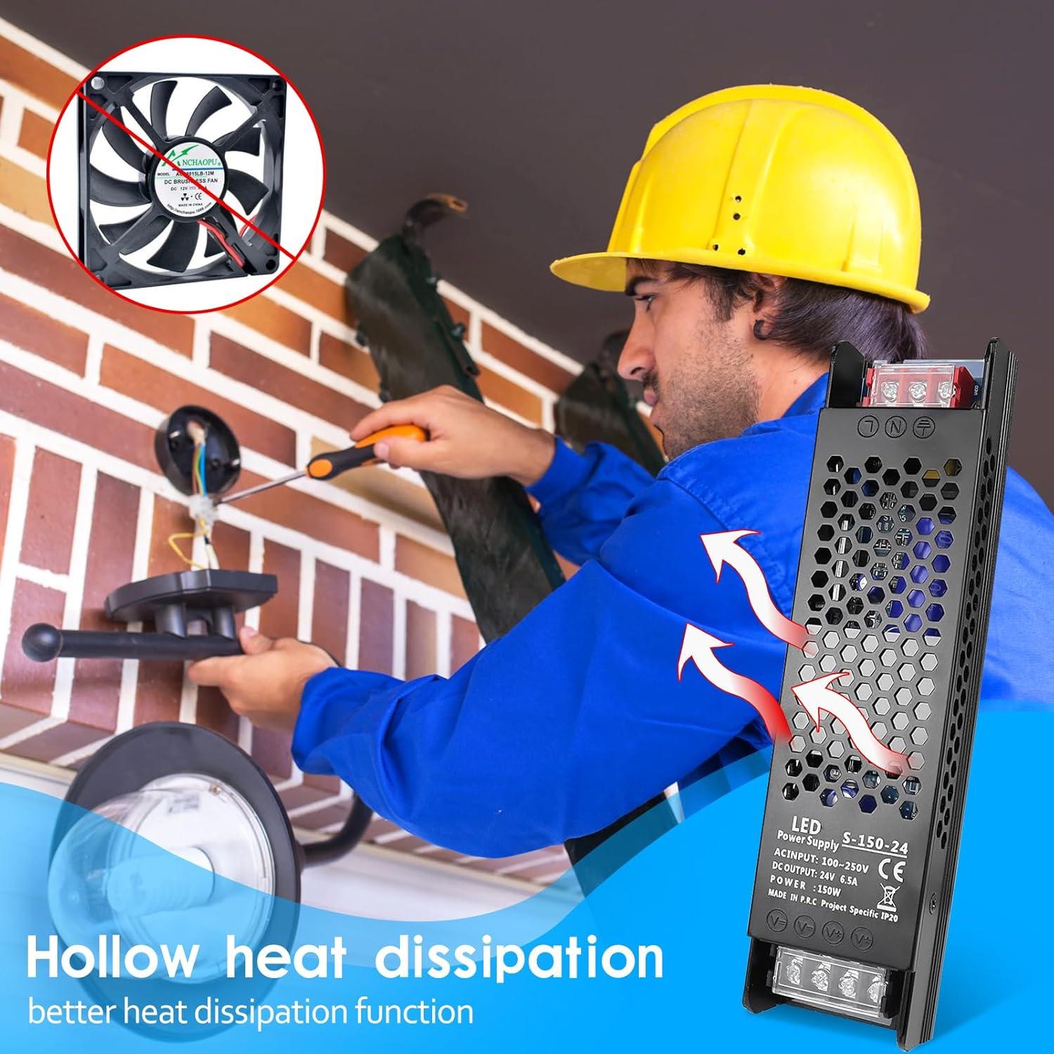 Fuente de Alimentación inShareplus 24V 150W DC 6.5A Adaptador