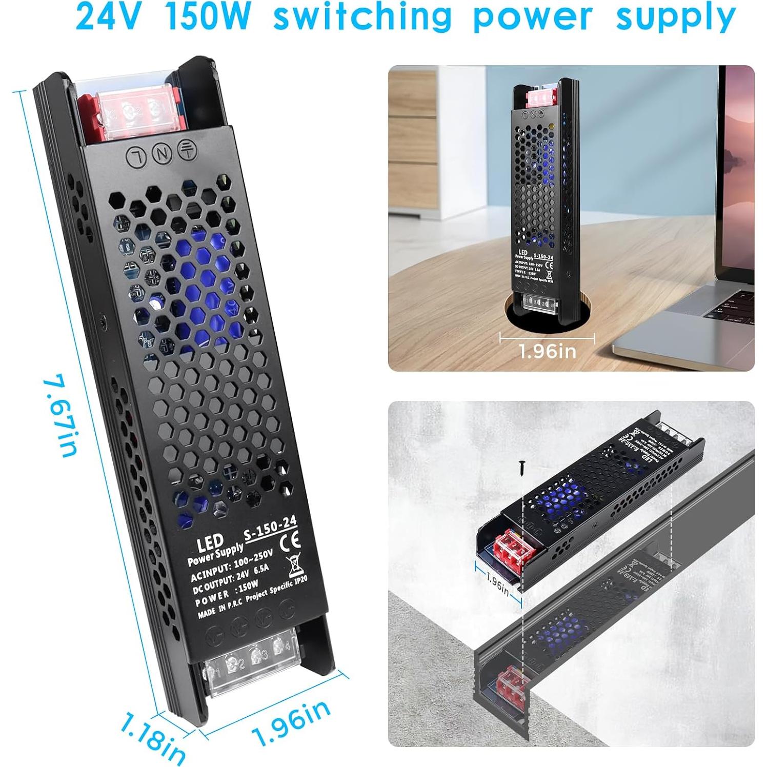 Fuente de Alimentación inShareplus 24V 150W DC 6.5A Adaptador