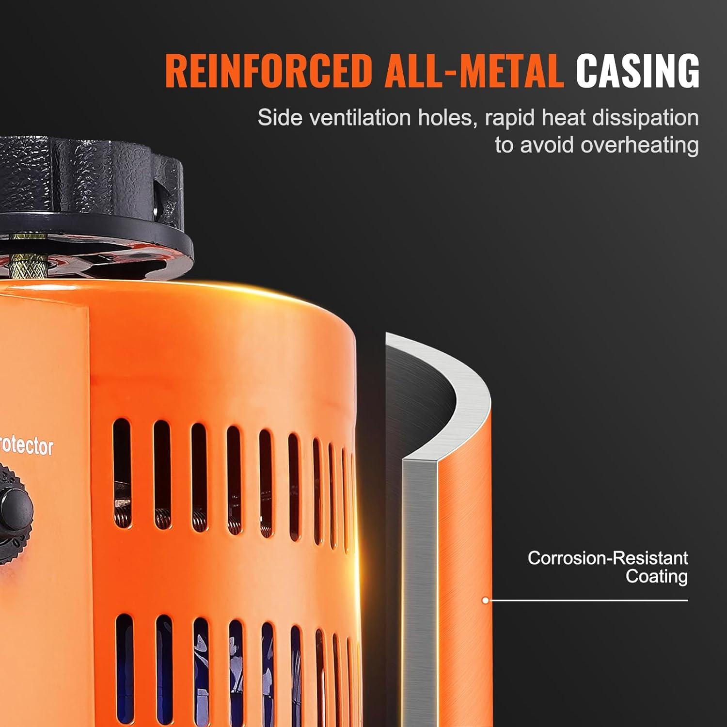 Transformador de Voltaje Variable VEVOR 500VA 0-130V 3.84A