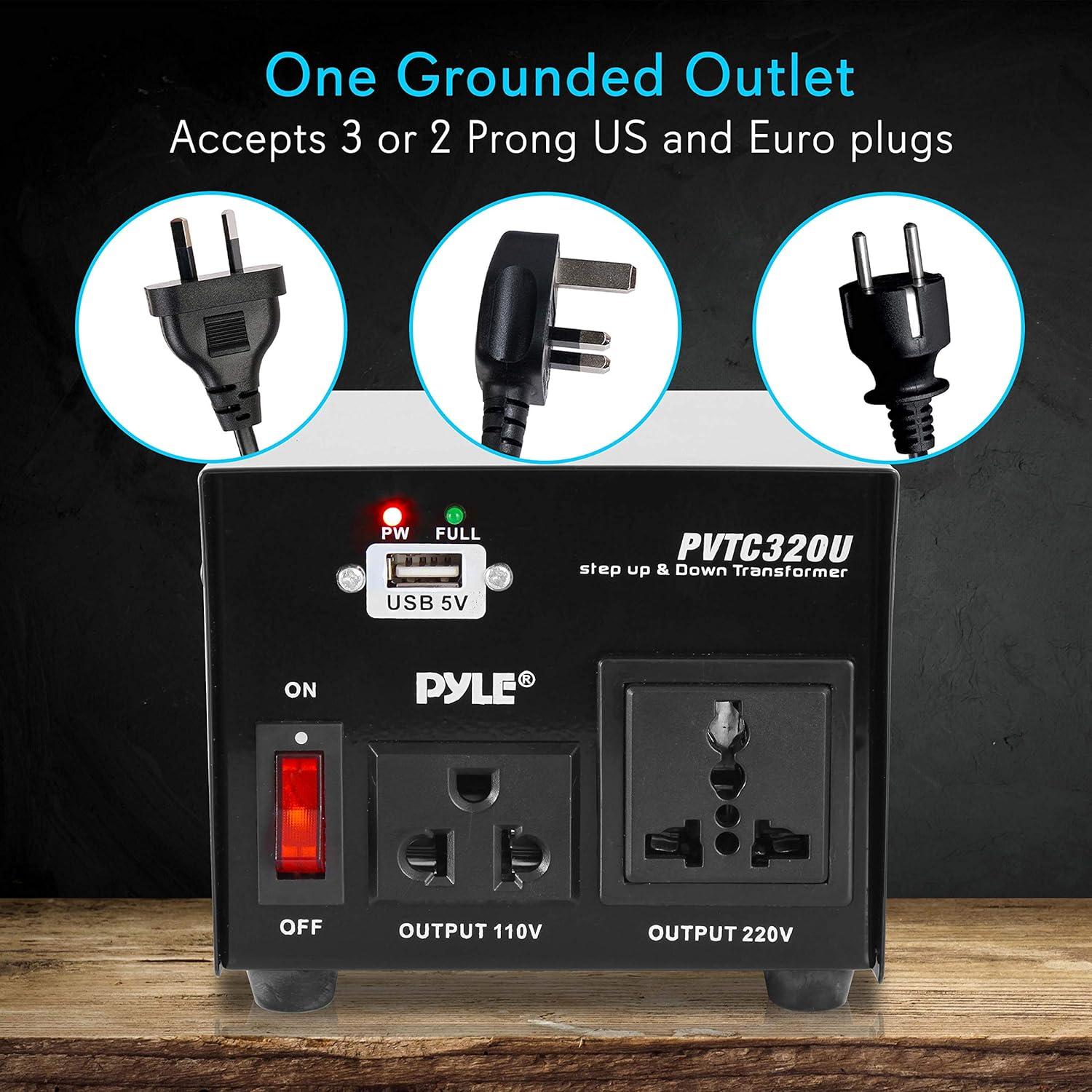 Convertidor de Voltaje Pyle PVTC320U 500W USB 110/220V