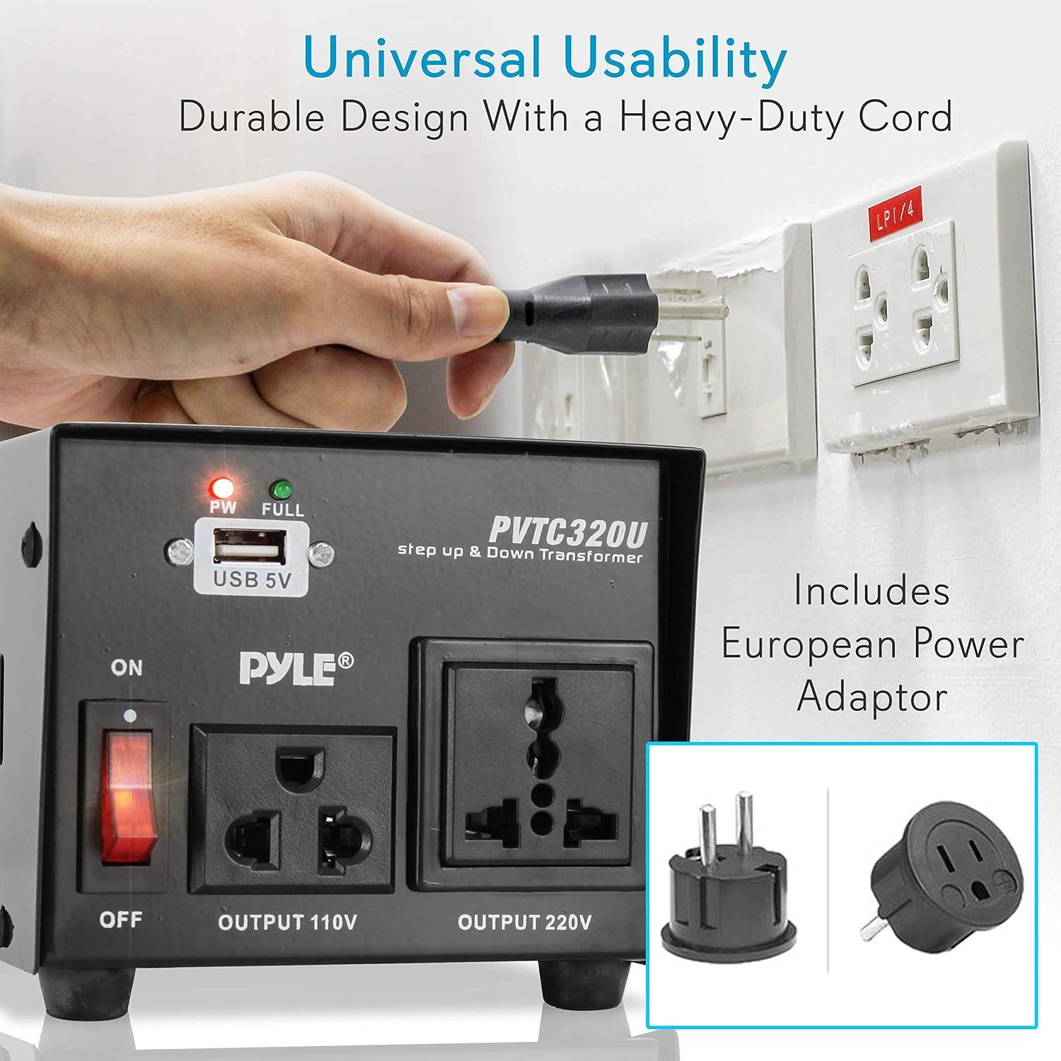 Convertidor de Voltaje Pyle PVTC320U 500W USB 110/220V