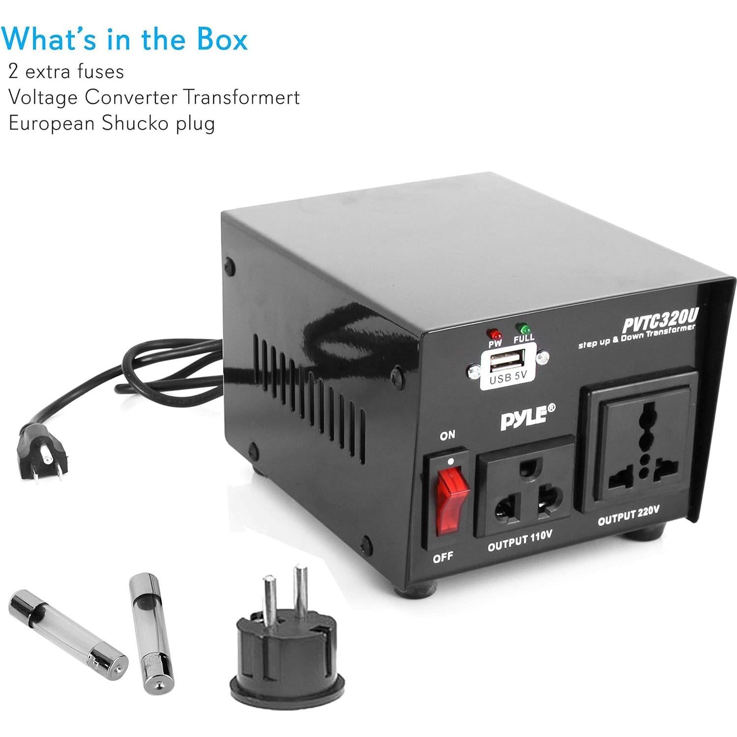 Convertidor de Voltaje Pyle PVTC320U 500W USB 110/220V