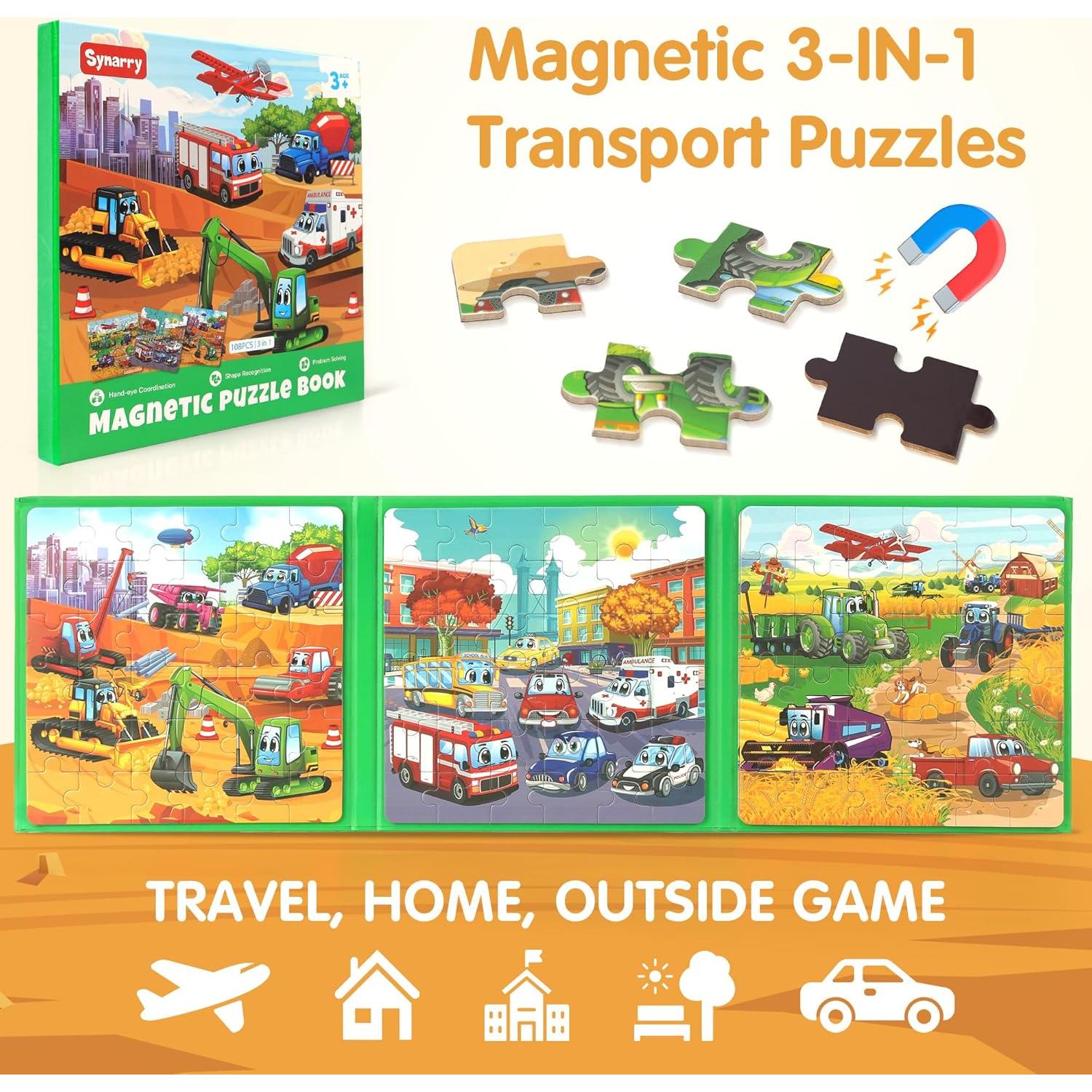 Rompecabezas Magnético de Vehículos SYNARRY 36 Piezas