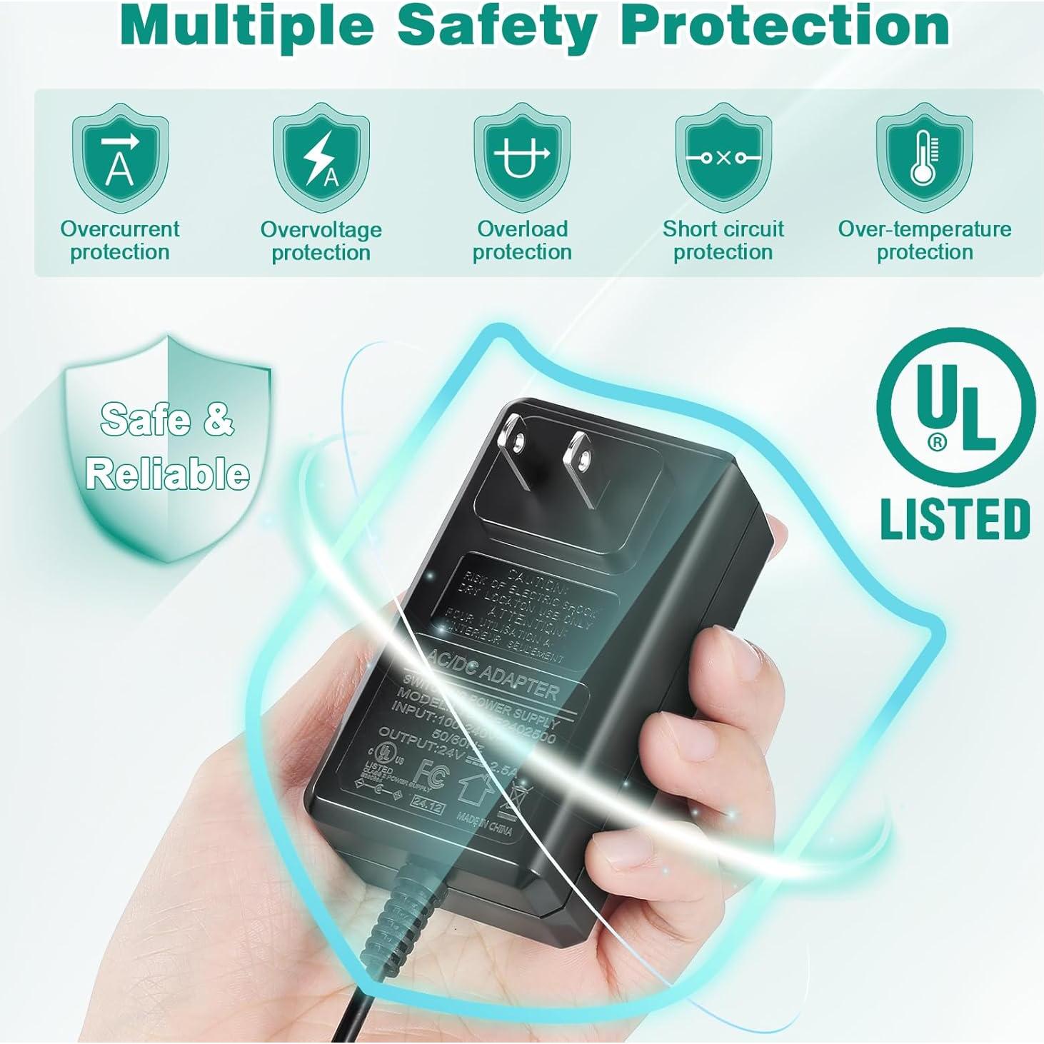 Adaptador de Alimentación HOUHUI 24V 2.5A 60W 2-Pack