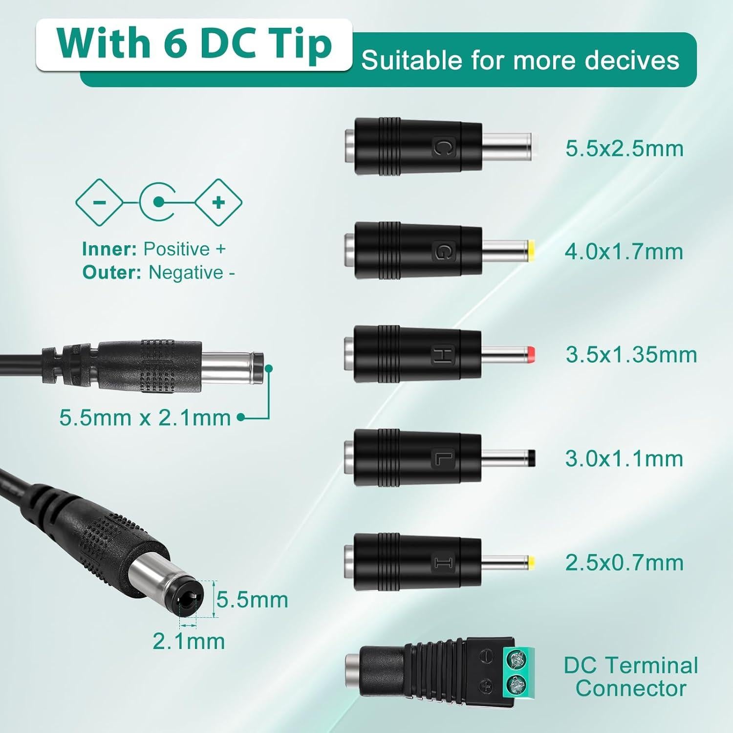 Adaptador de Alimentación HOUHUI 24V 2.5A 60W 2-Pack