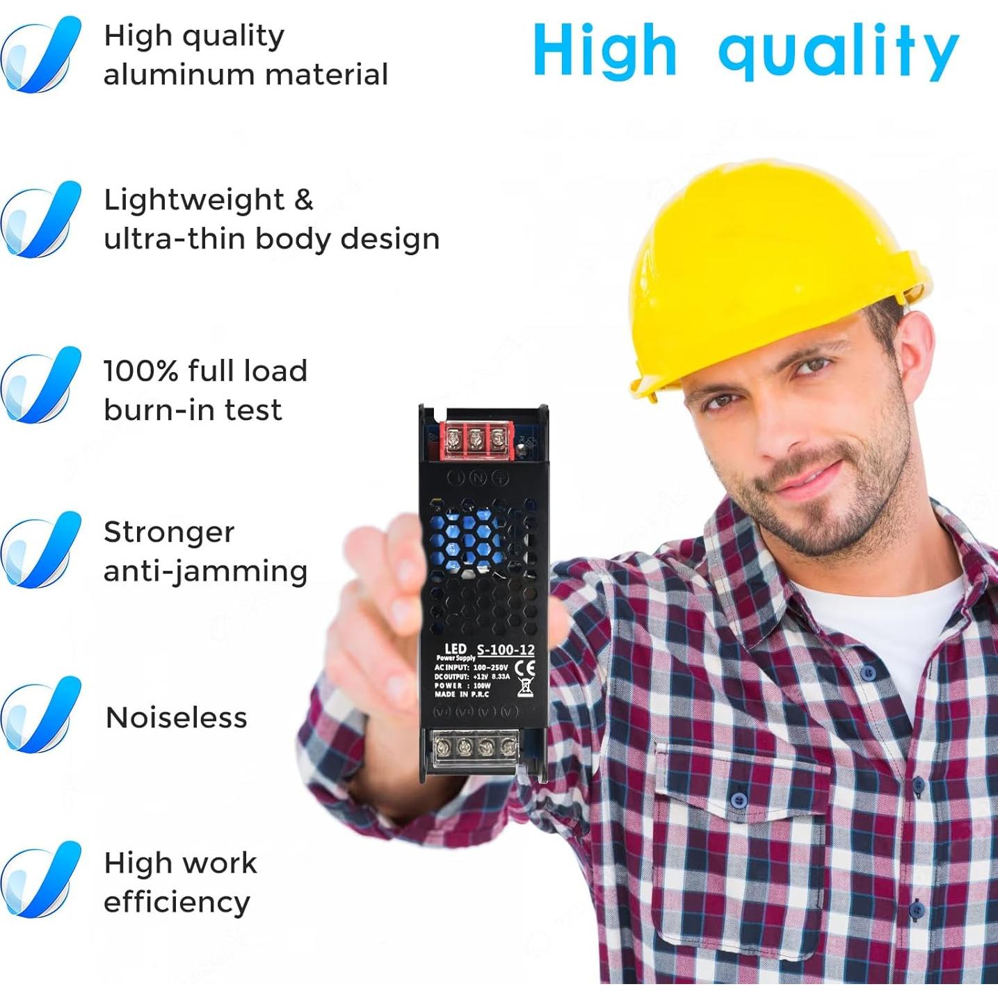 Fuente de Alimentación 12V 100W inShareplus Regulador LED