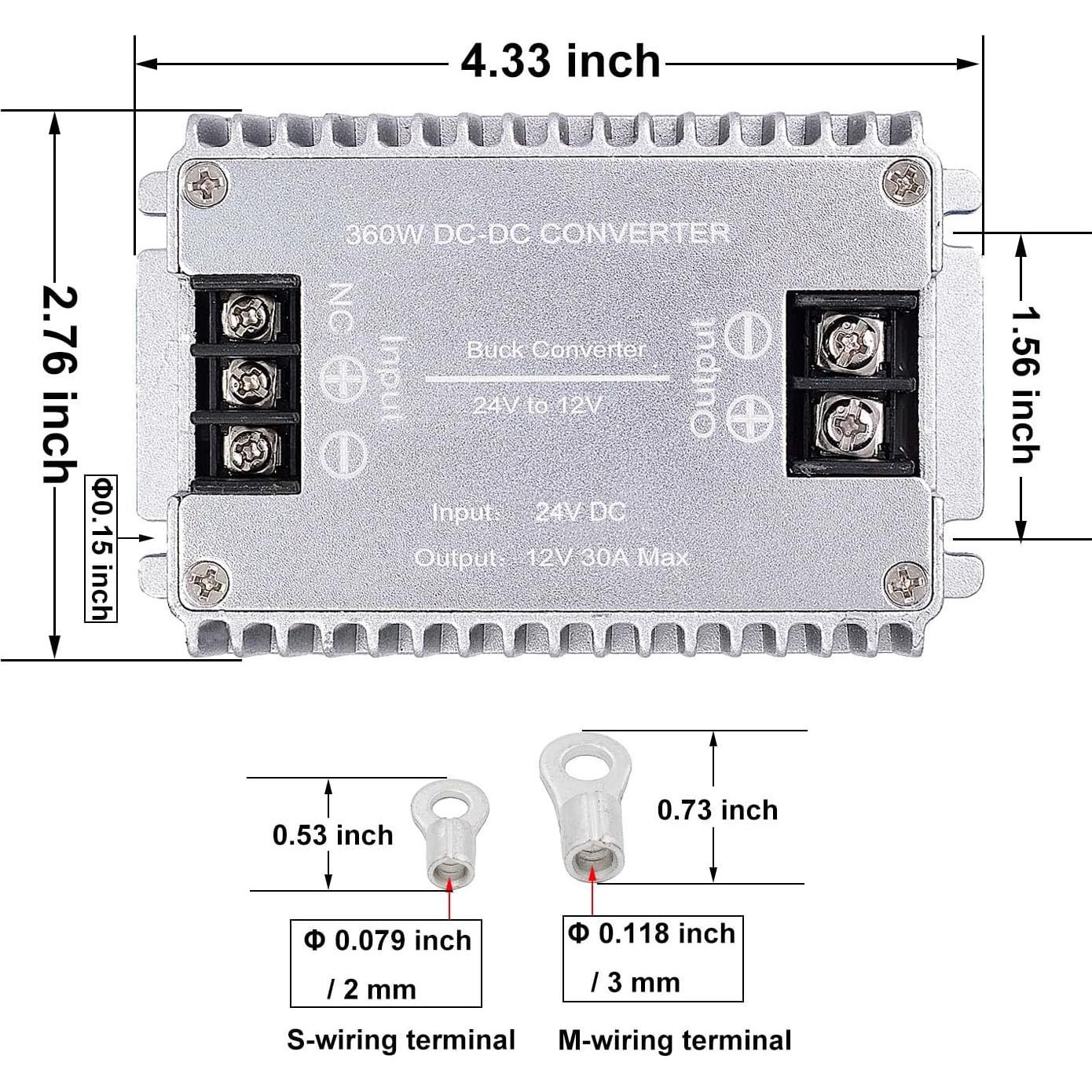 Convertidor de Voltaje DC-DC 24V a 12V 30A 360W Valefod