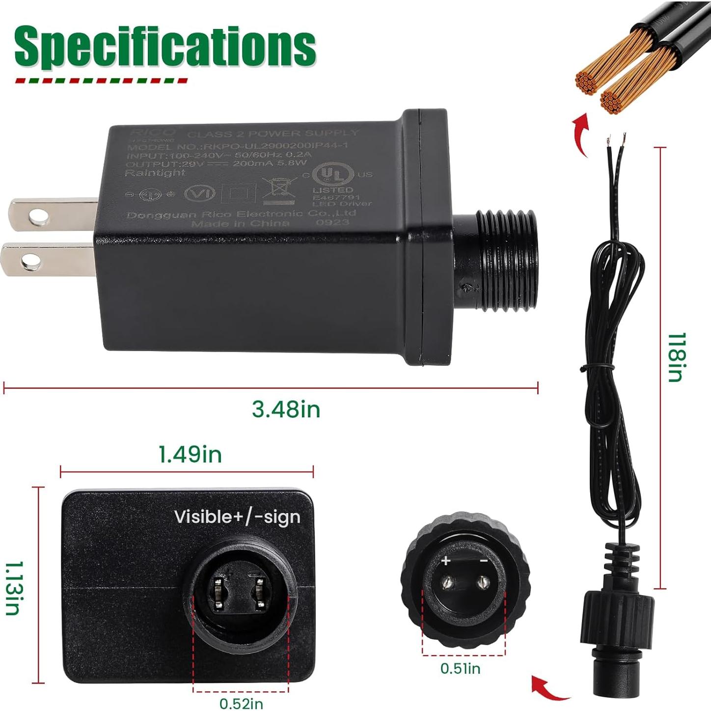 Transformador de Bajo Voltaje 29V 0.2A SZMiNiLED para Luces