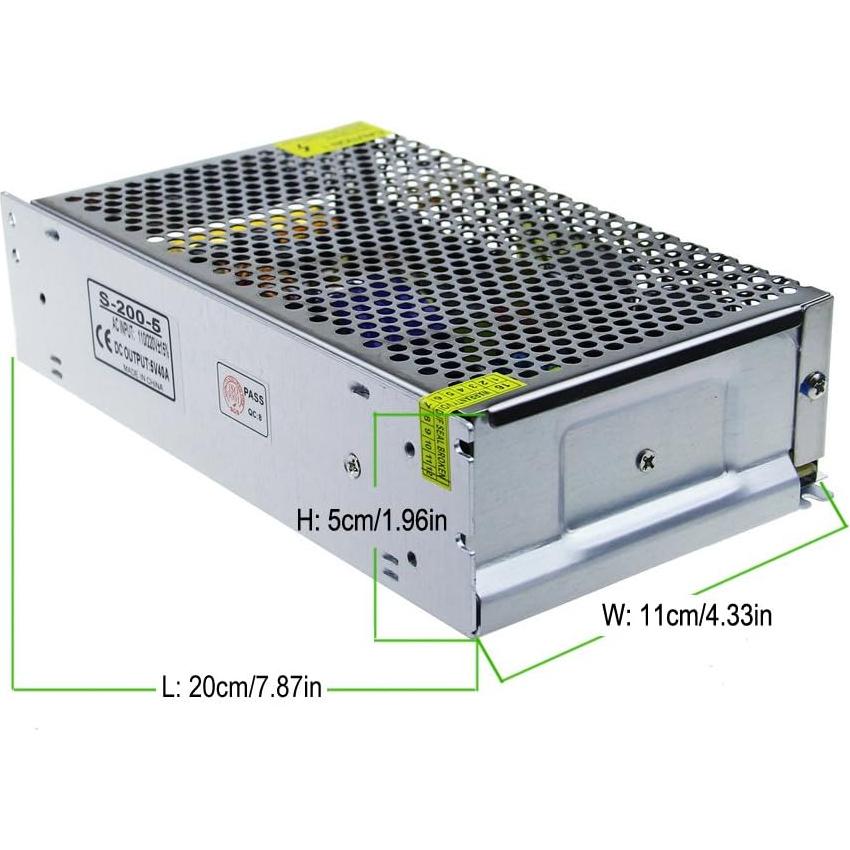Fuente de Poder DC 5V 40A ALITOVE 200W Adaptador 110V/220V
