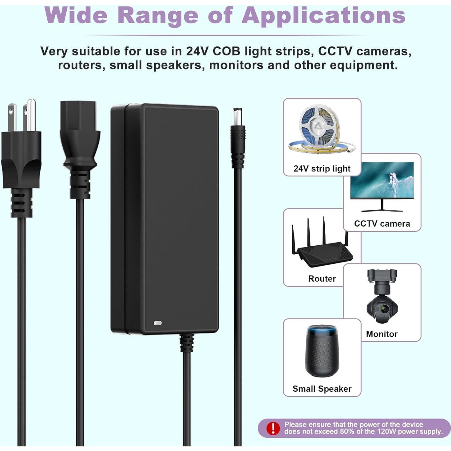 Adaptador de Alimentación MIWISE DC24V 5A 120W para LED