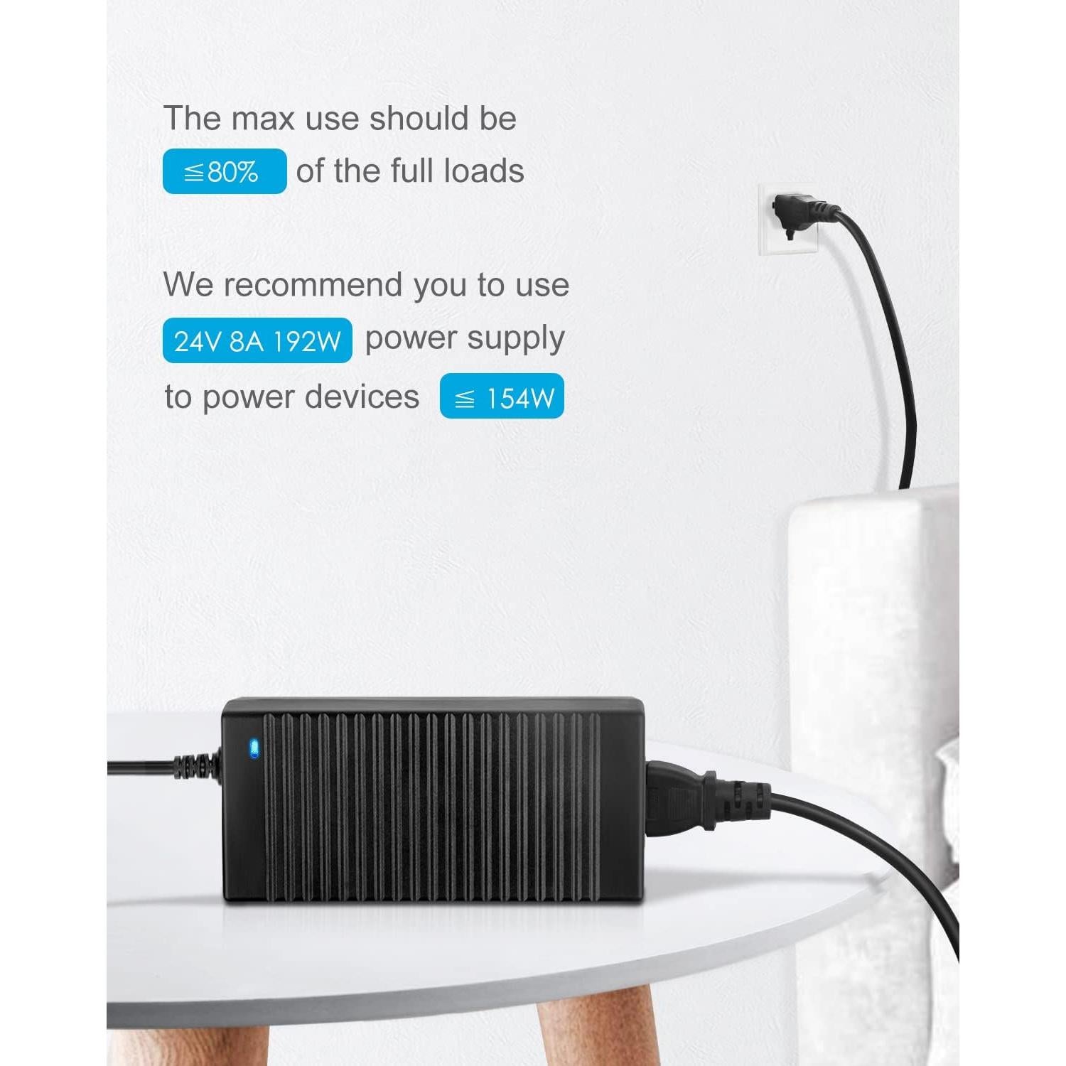 Adaptador de Alimentación 24V 8A ALITOVE 192W para LED CCTV