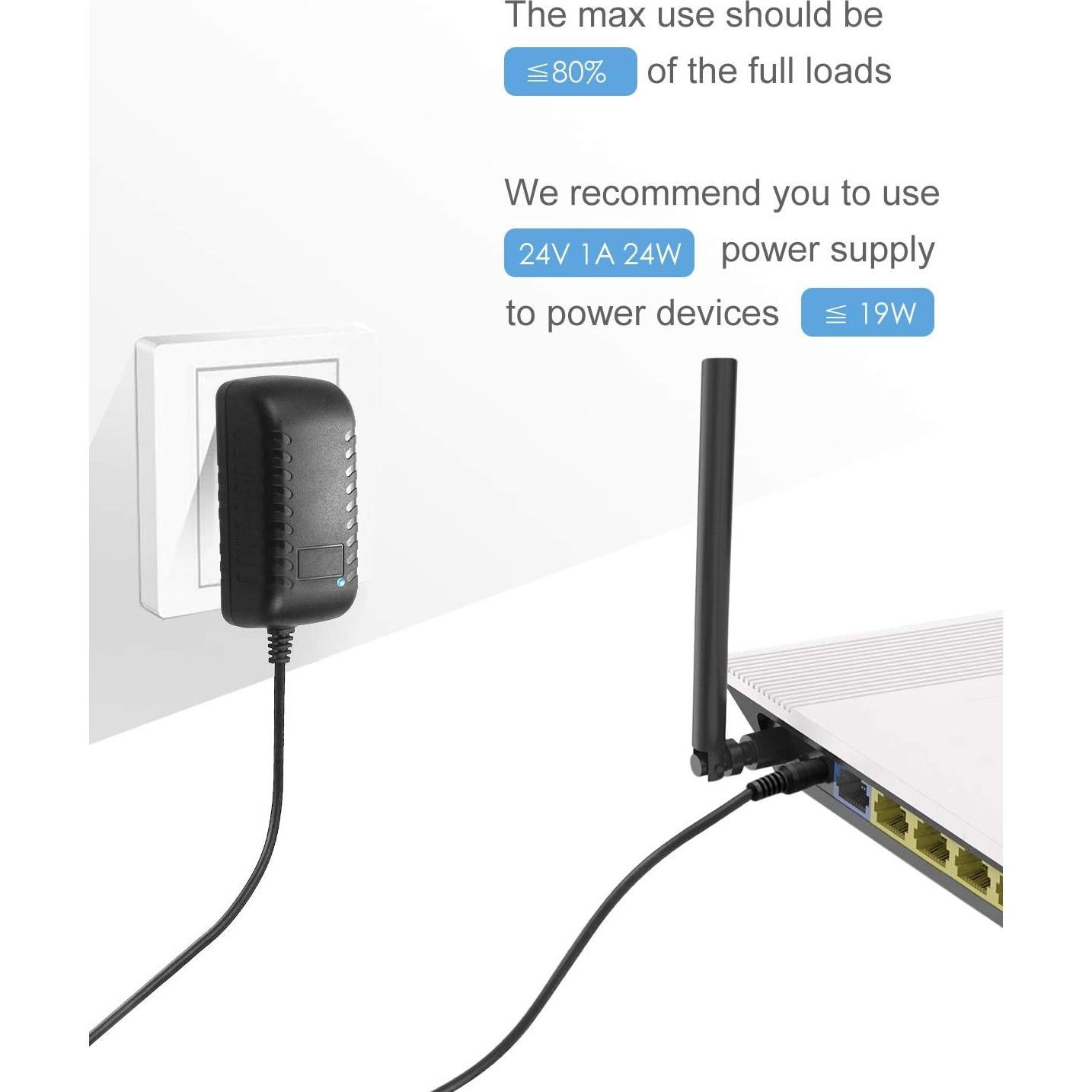 Fuente de Poder 24V DC 1A ALITOVE Adaptador 5 Paquete