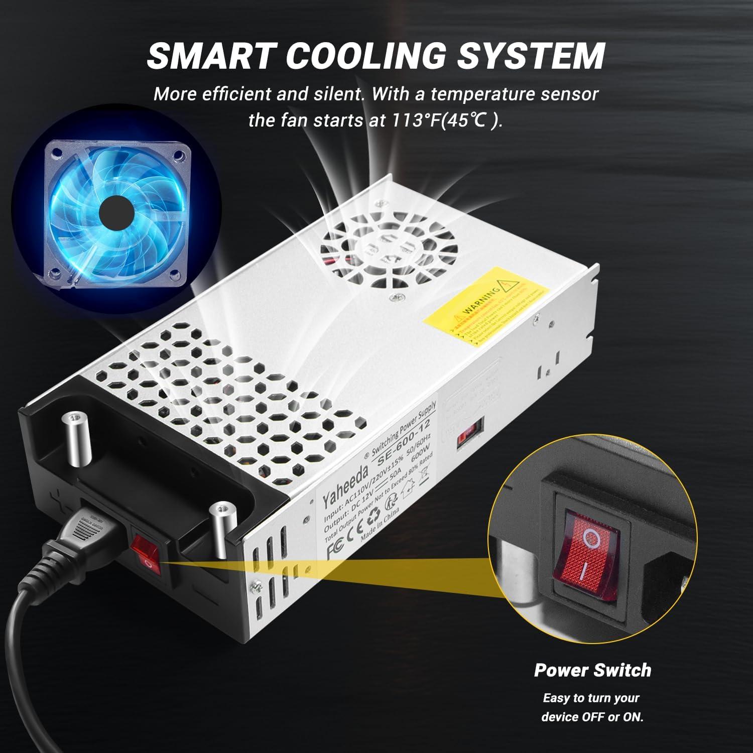 Convertidor 12V 600W 50A Yaheeda CA a CC para Bomba y LED