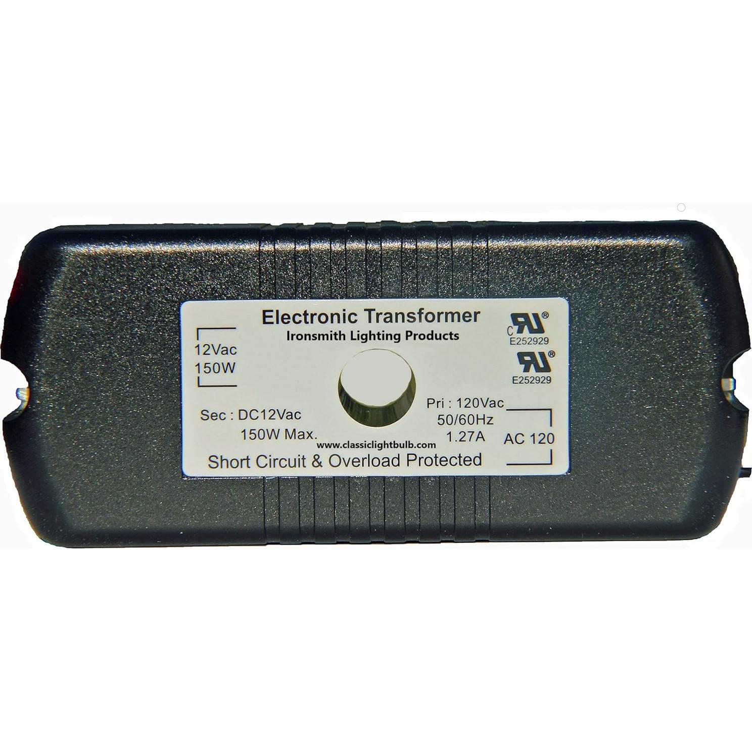 Ironsmith Lighting Products 150 Watt Potted Halogen Lamp Transformer - 120Volt Input & 12V Output, 50W to 150 Watt Max Output Light Bulb, Halogen, Xenon, Krypton Type Light Bulbs Support