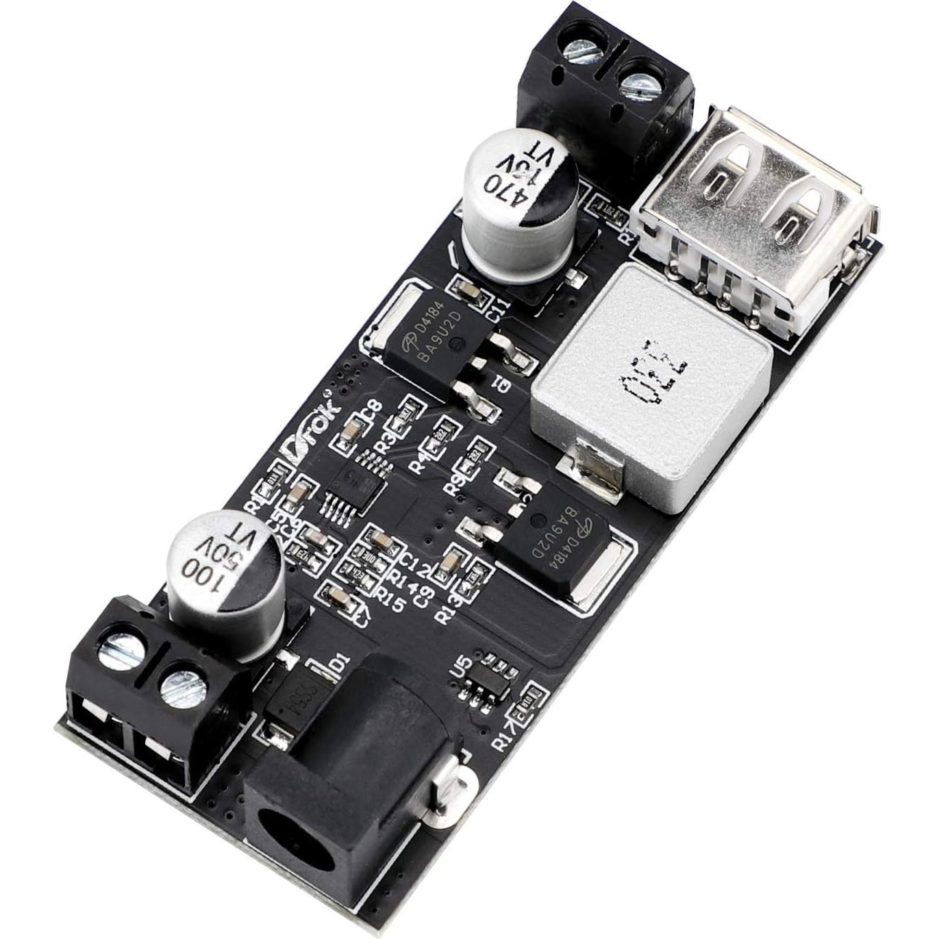 Convertidor Buck DROK 12V a 5V 2 Piezas Regulador USB