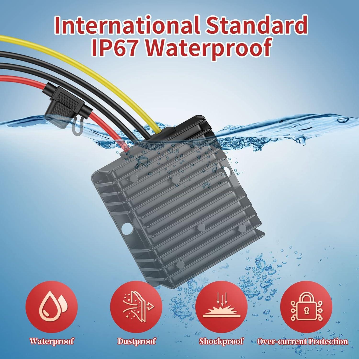 Convertidor DC-DC 24V a 12V THLY 10A 120W Impermeable