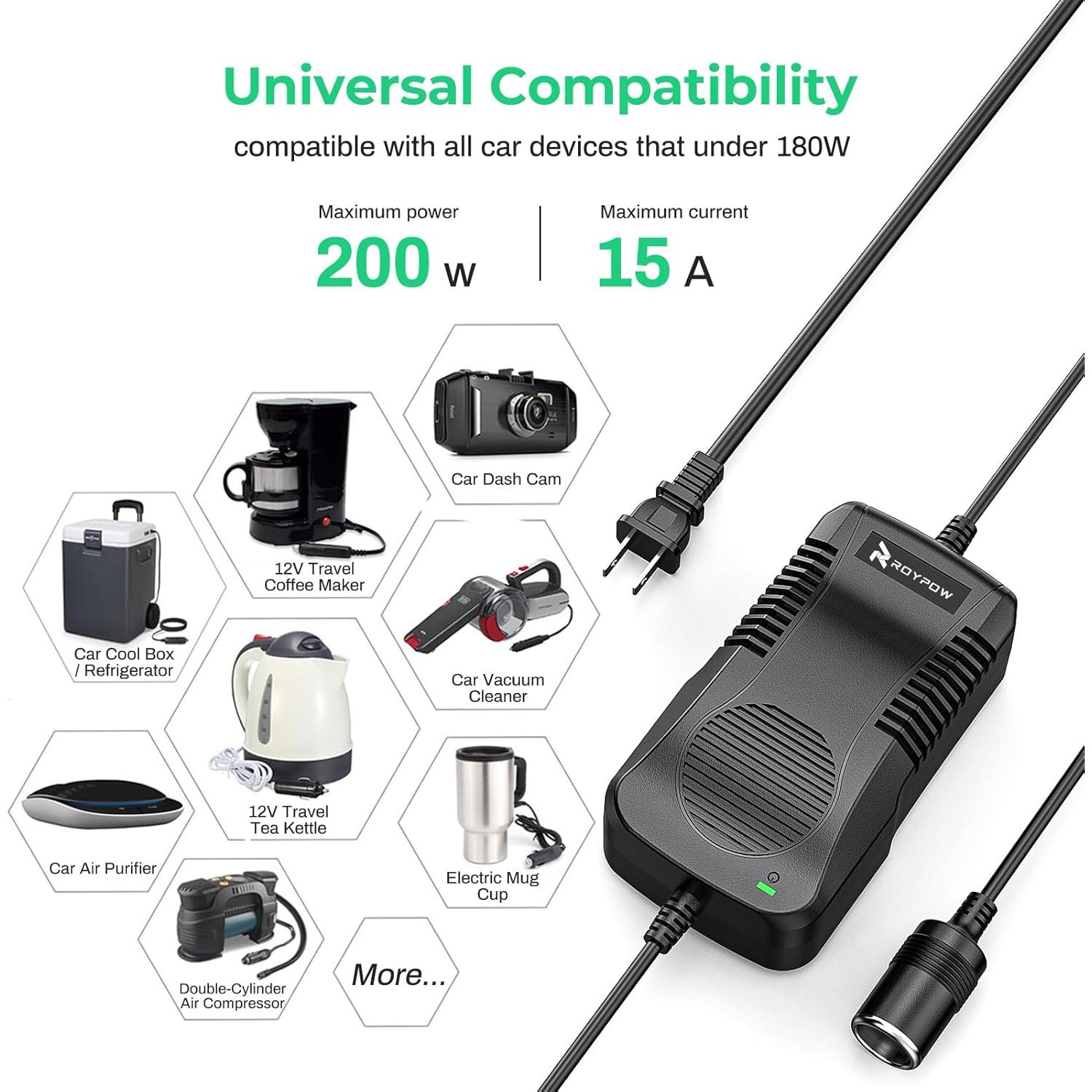 Convertidor AC a DC RoyPow C180 180W 12V 15A Adaptador