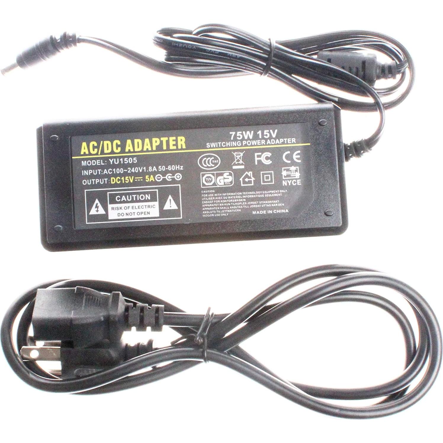 Adaptador CA-CC NOYITO 15V 5A 75W 100-240V 5.5x2.5mm