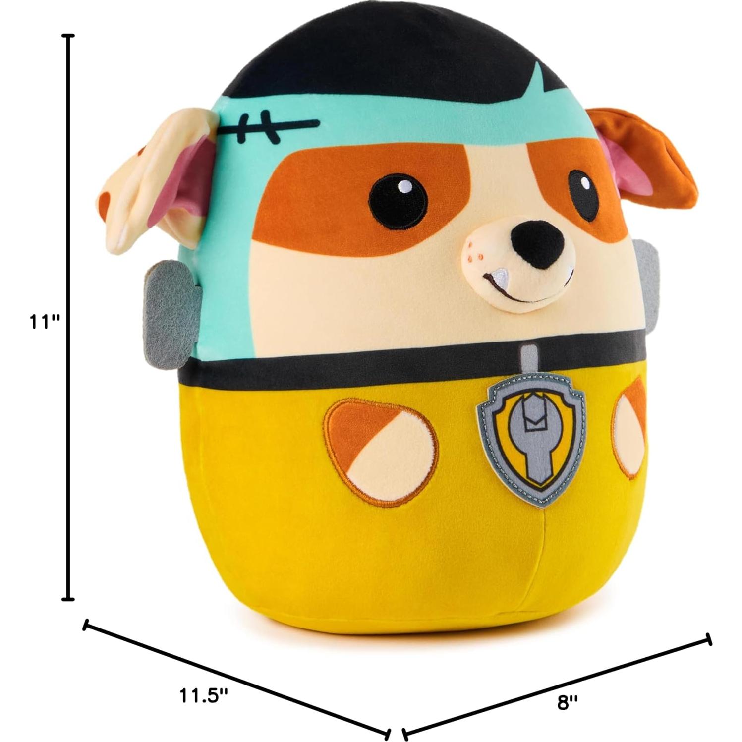 PAW Patrol Franken Rubble Squish Plush, Official Toy from The Hit Cartoon, Special Edition Squishy Stuffed Animal for Ages 1 and Up, 12”