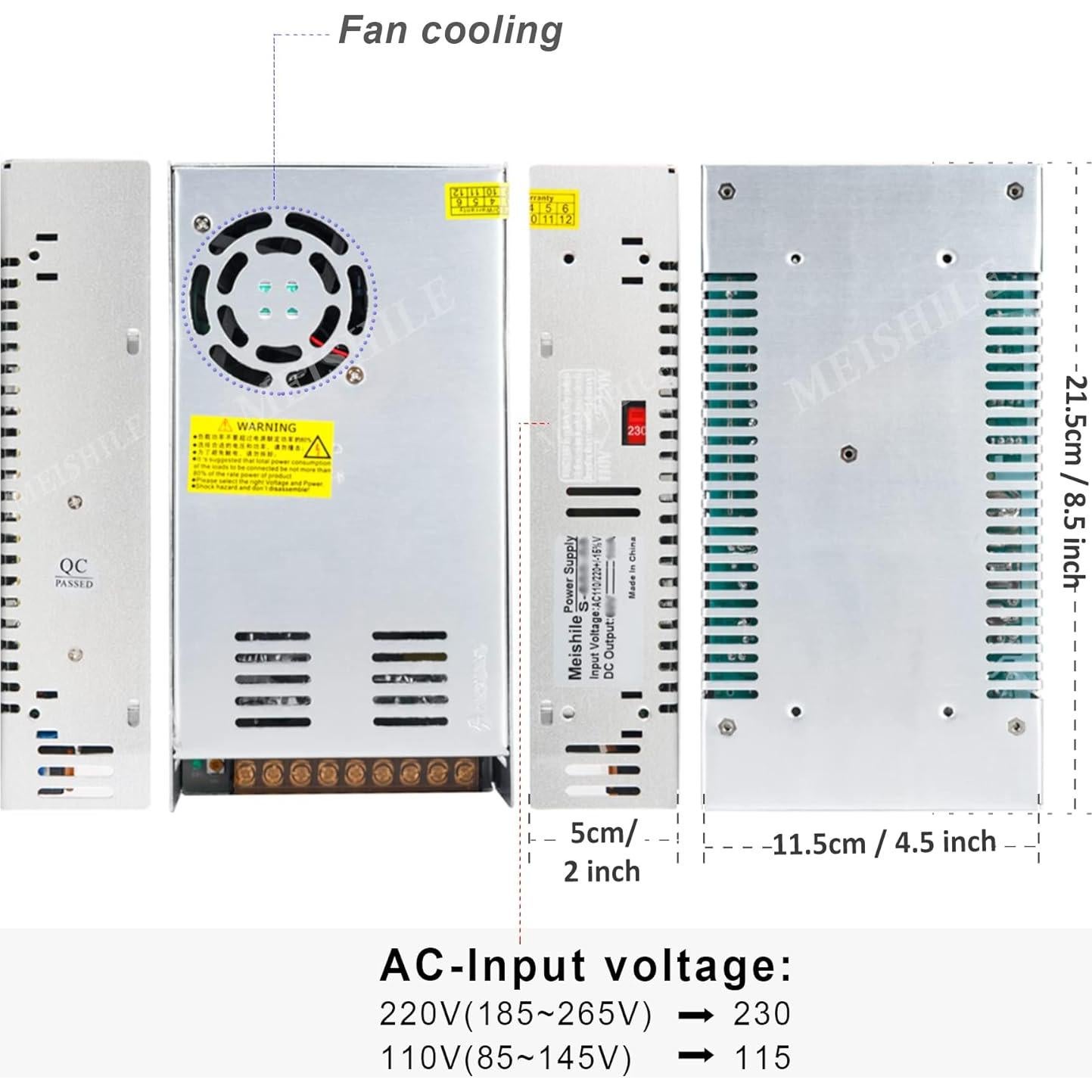 Adaptador de Alimentación DC 24V 25A 600W MEISHILE PSU