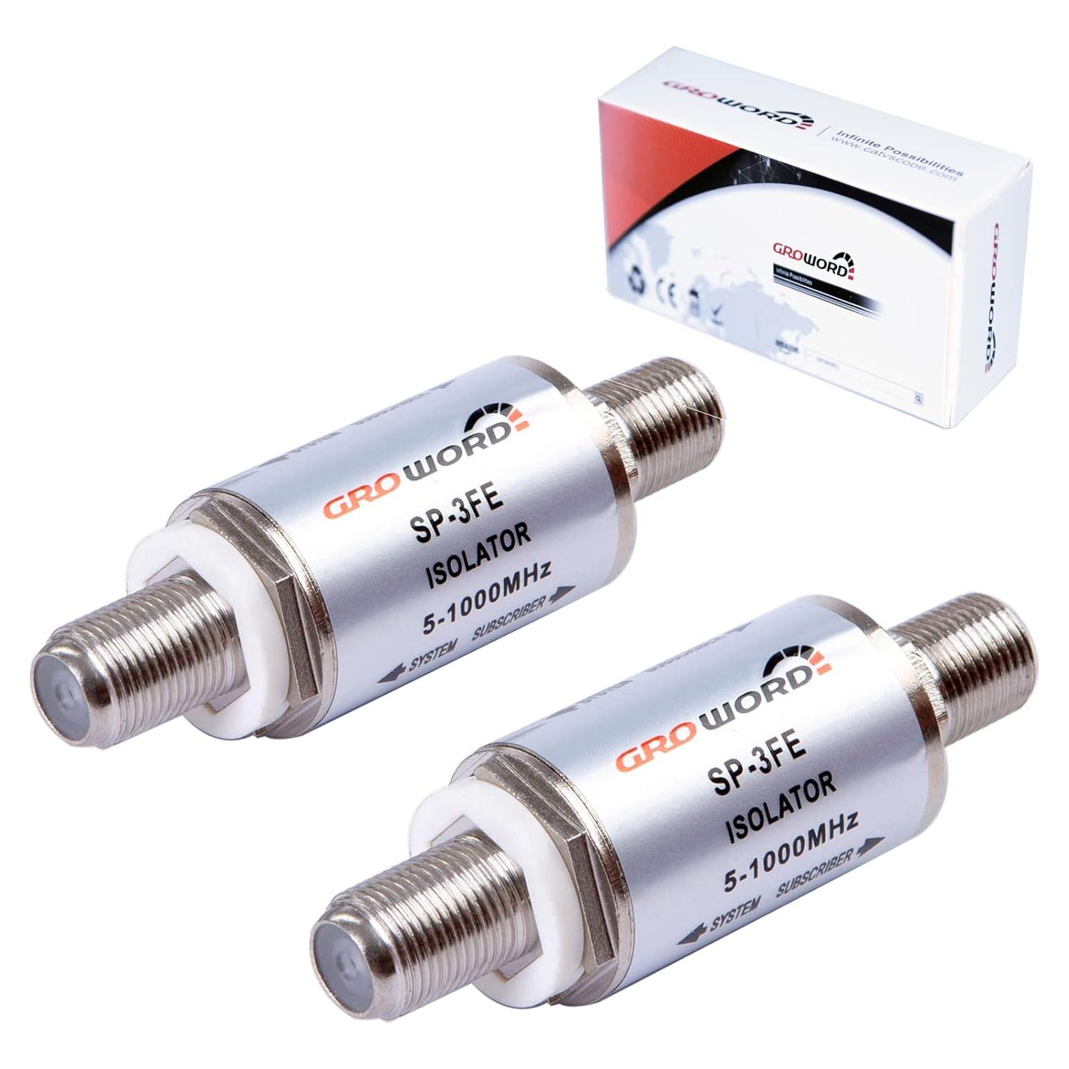 Aislador de Bucle de Tierra Groword SP-3FE - 2 Piezas, Eliminador de Ruido, Protección Rayos 6kV