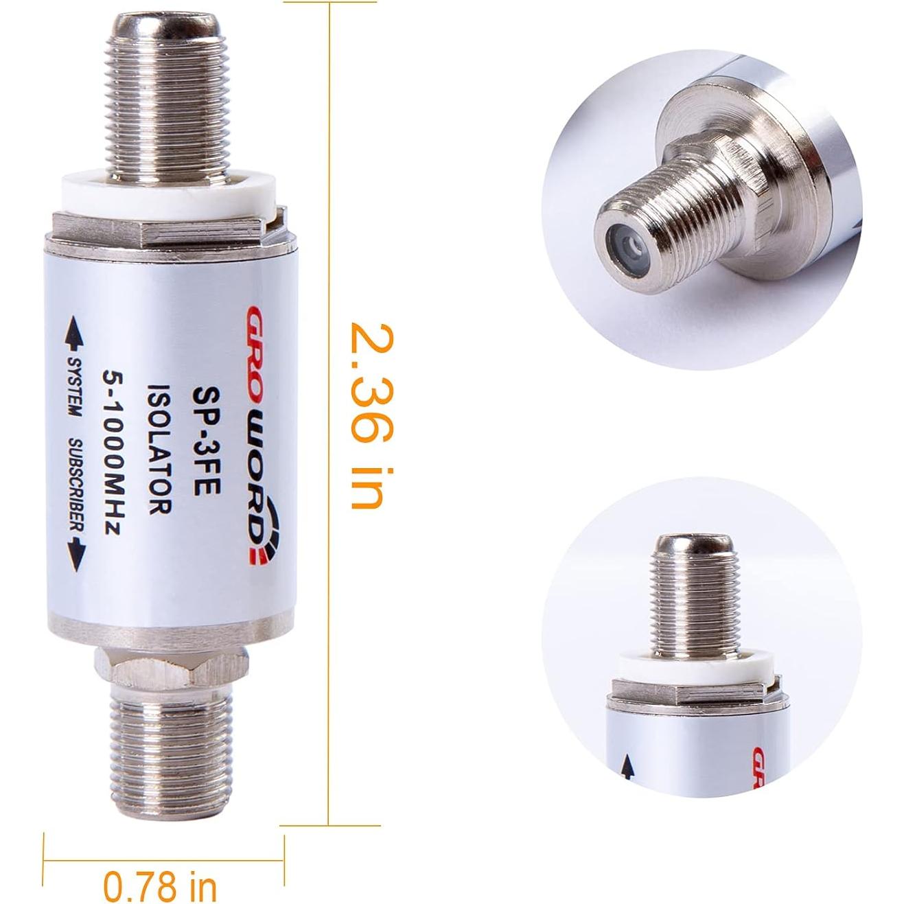 Aislador de Bucle de Tierra Groword SP-3FE - 2 Piezas, Eliminador de Ruido, Protección Rayos 6kV