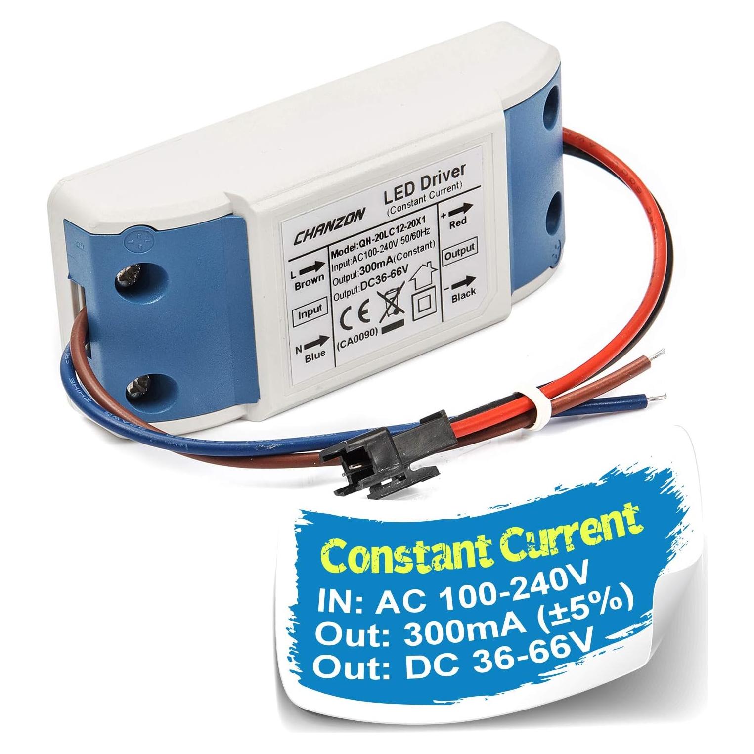 Controlador LED Chanzon 300mA 36-66V AC-DC 12-20W