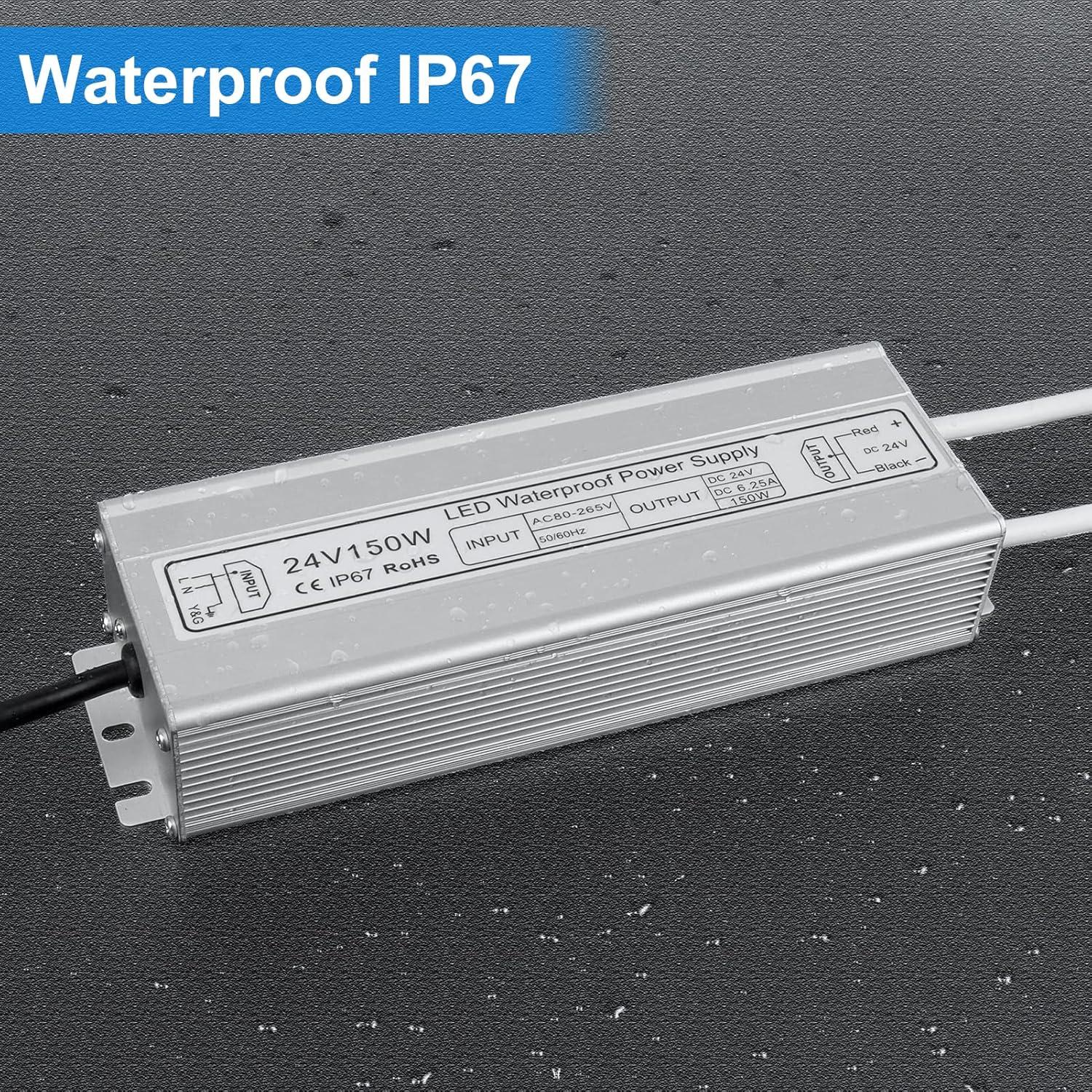 Fuente de Alimentación LED inShareplus 24V 150W IP67 Impermeable