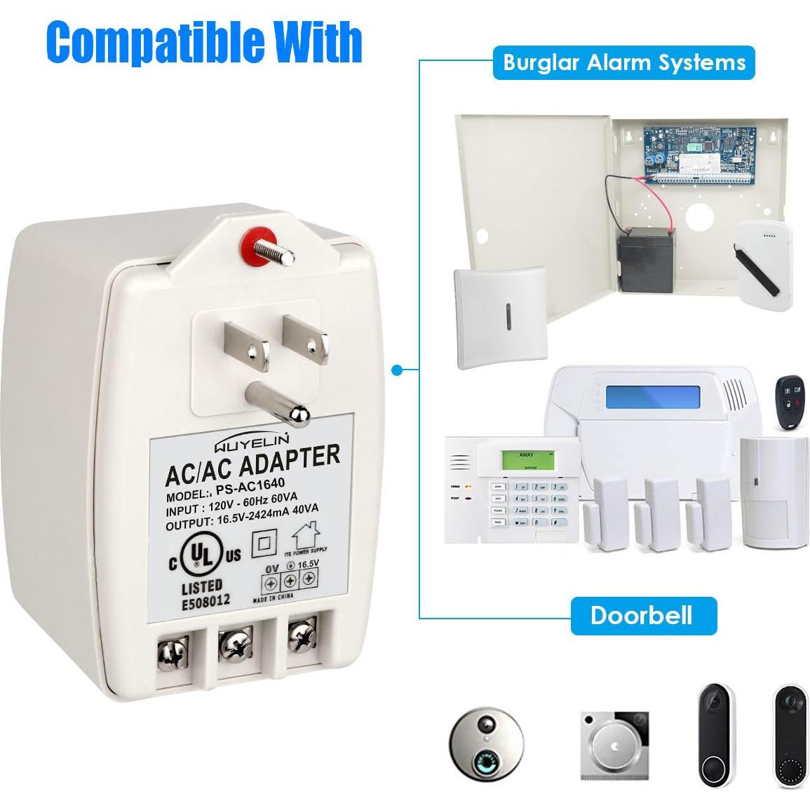 Transformador de Timbre 16.5V 40VA WUYELIN Compatible Seguridad
