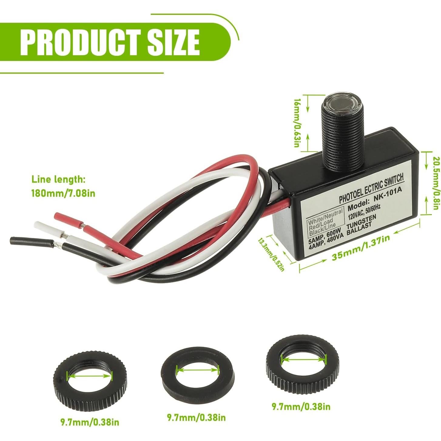 Sensor de Luz Fotocélula EPLZON 3 Unidades IP65 Automático