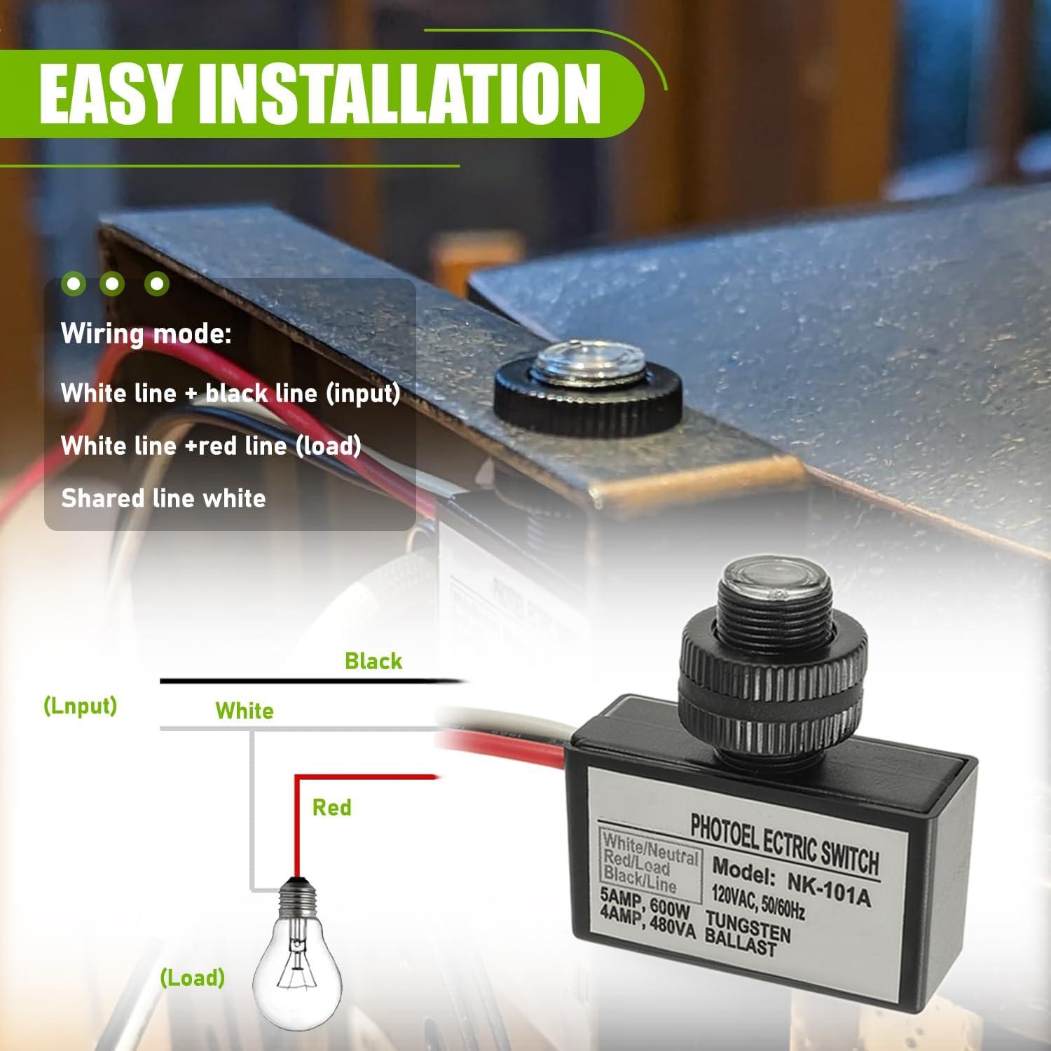 Sensor de Luz Fotocélula EPLZON 3 Unidades IP65 Automático