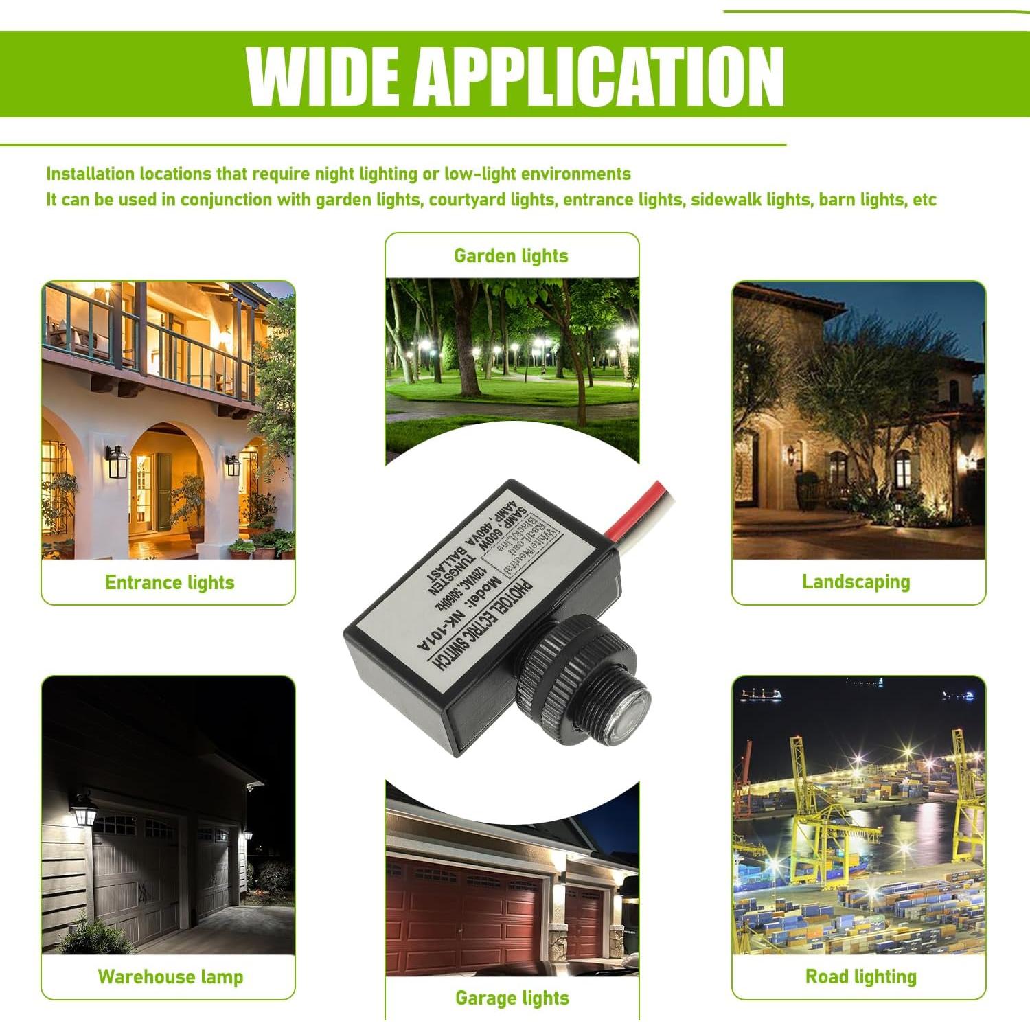 Sensor de Luz Fotocélula EPLZON 3 Unidades IP65 Automático