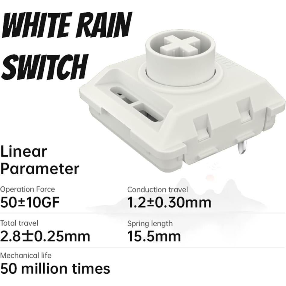 Interruptor de Teclado Bajo Kaihua Elenments POM Blanco Lluvia