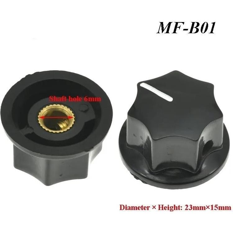 10 Perillas de Baquelita MF-B01 MF-B02 MF-B03 6MM para Potenciómetro