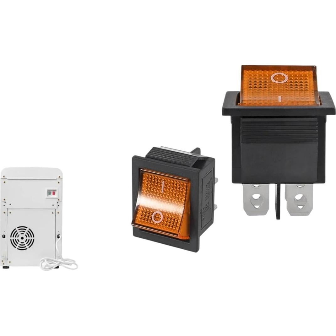 10 Interruptores Rocker DPST 10A 125V Negro ALRIWMINSI