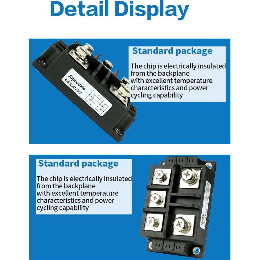 Rectificador de Puente Trifásico Aigoodele MDS400A 400A 1600V