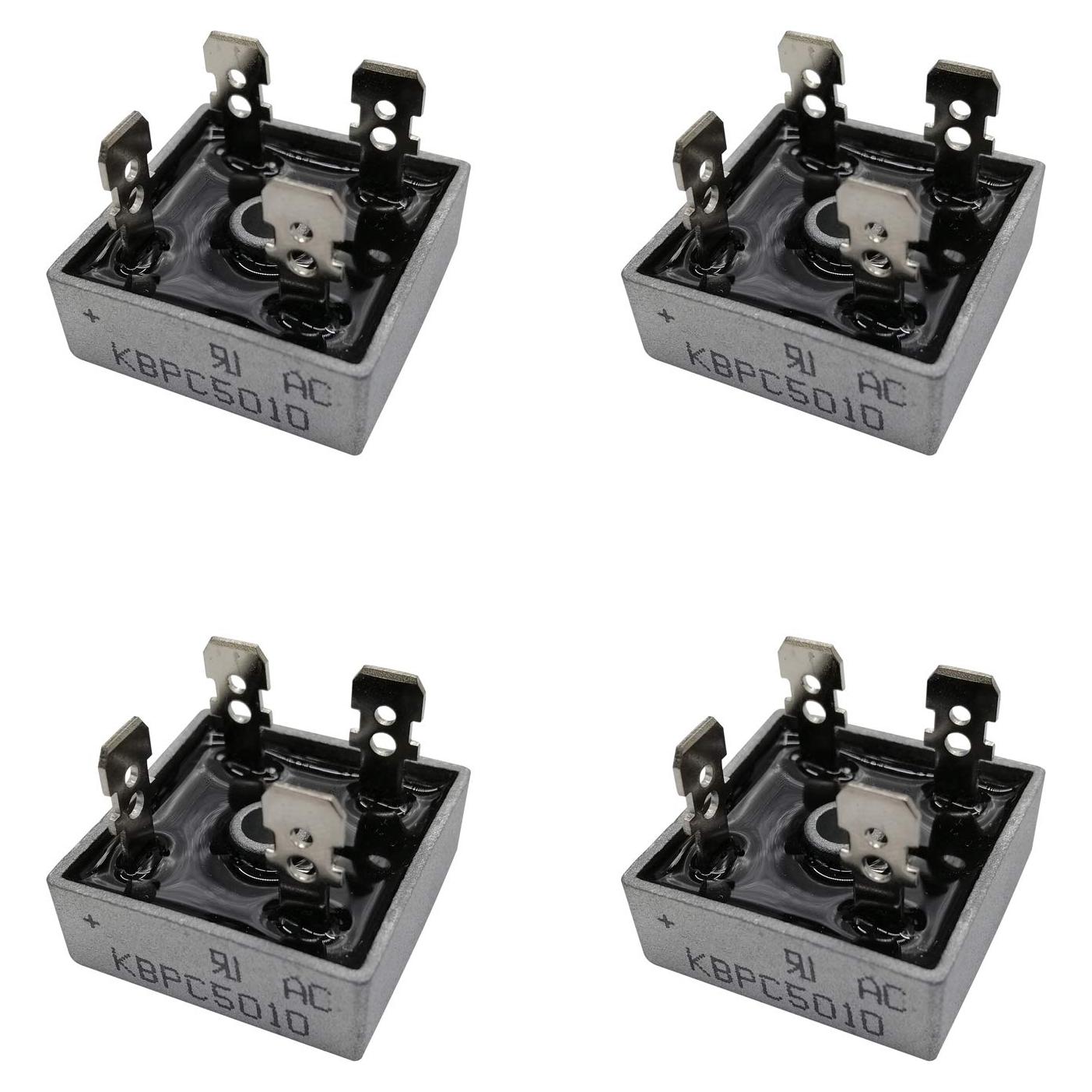 Diodo Rectificador de Puente Silicona KBPC5010 50A 1000V - 4 Piezas