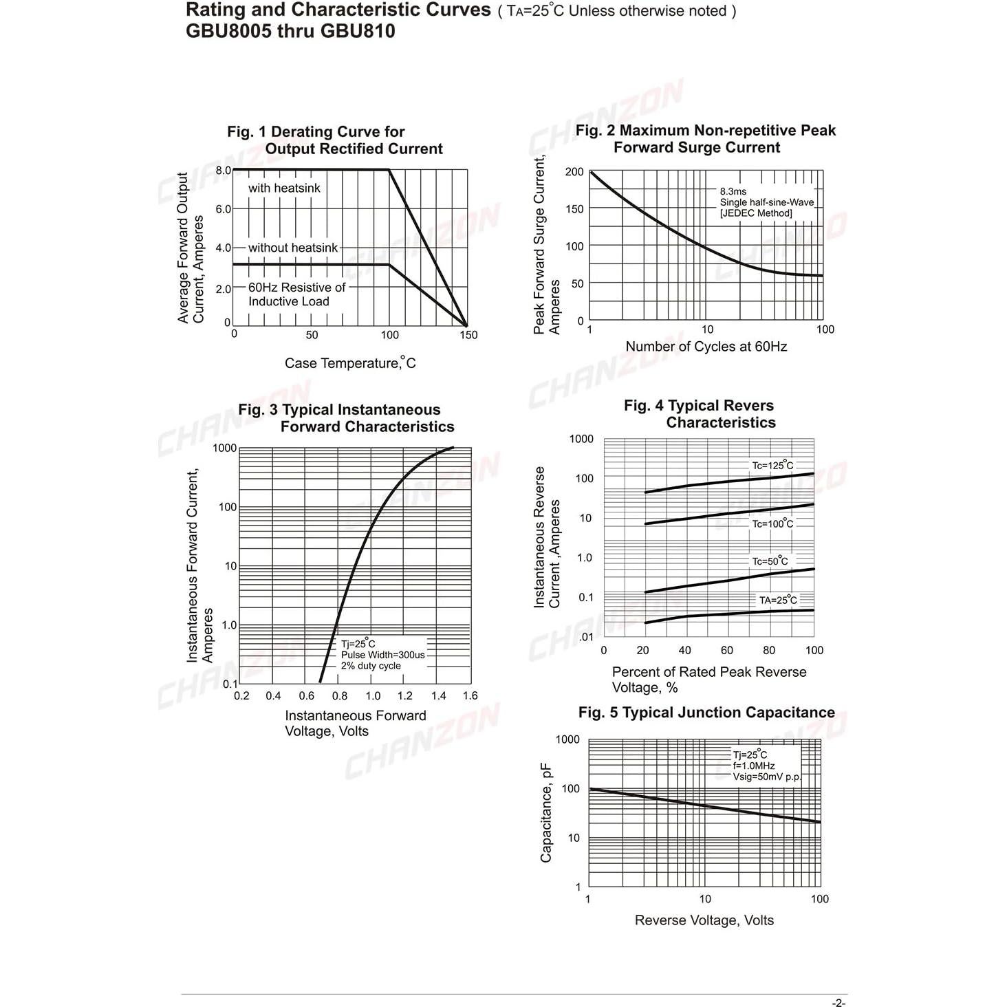 Diodo Rectificador de Puente Chanzon GBU808 10 Piezas 8A 800V