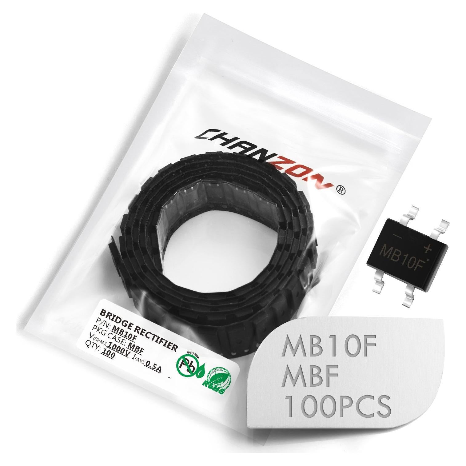 Diodo Rectificador de Puente SMD Chanzon MB10F 0.5A 1000V - 100 Piezas