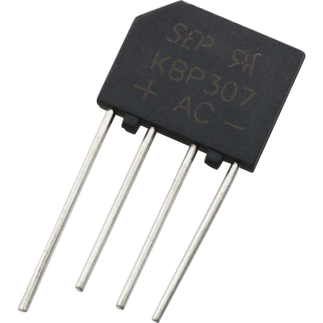 Puente Rectificador Plano 4 Pines TAODAN KBP307 - 20 Piezas