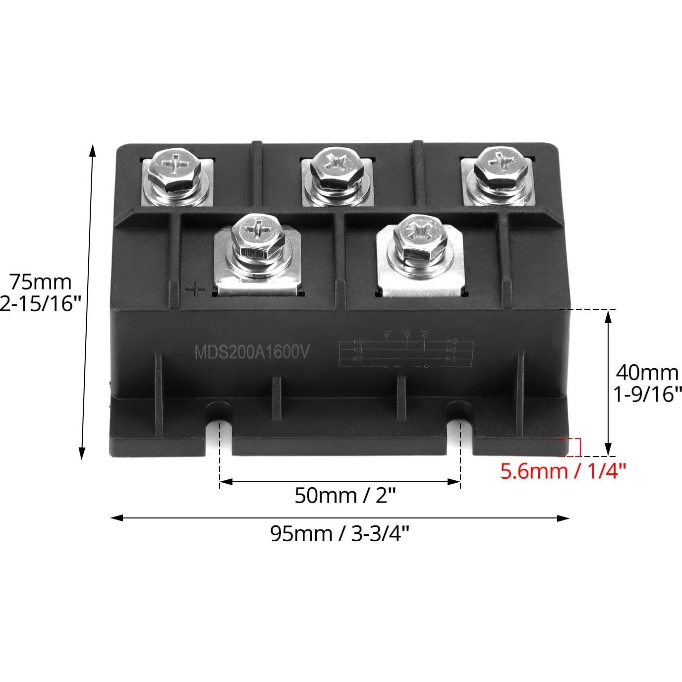 Módulo Rectificador QWORK 200A 1600V CA a CC Trifásico