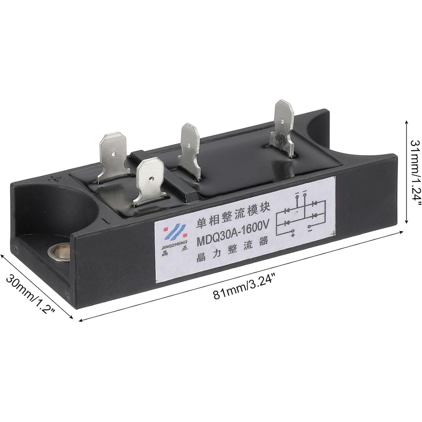 Diodo Rectificador PATIKIL MDQ30A 30A 1600V para AC a DC