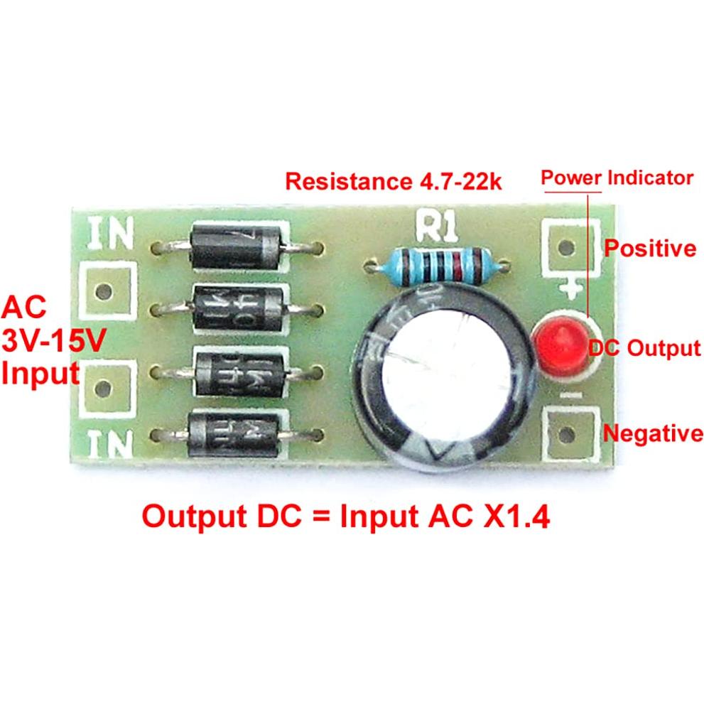 Módulo Rectificador AC-DC 1N4007 QINIZX 6V-32V 1A