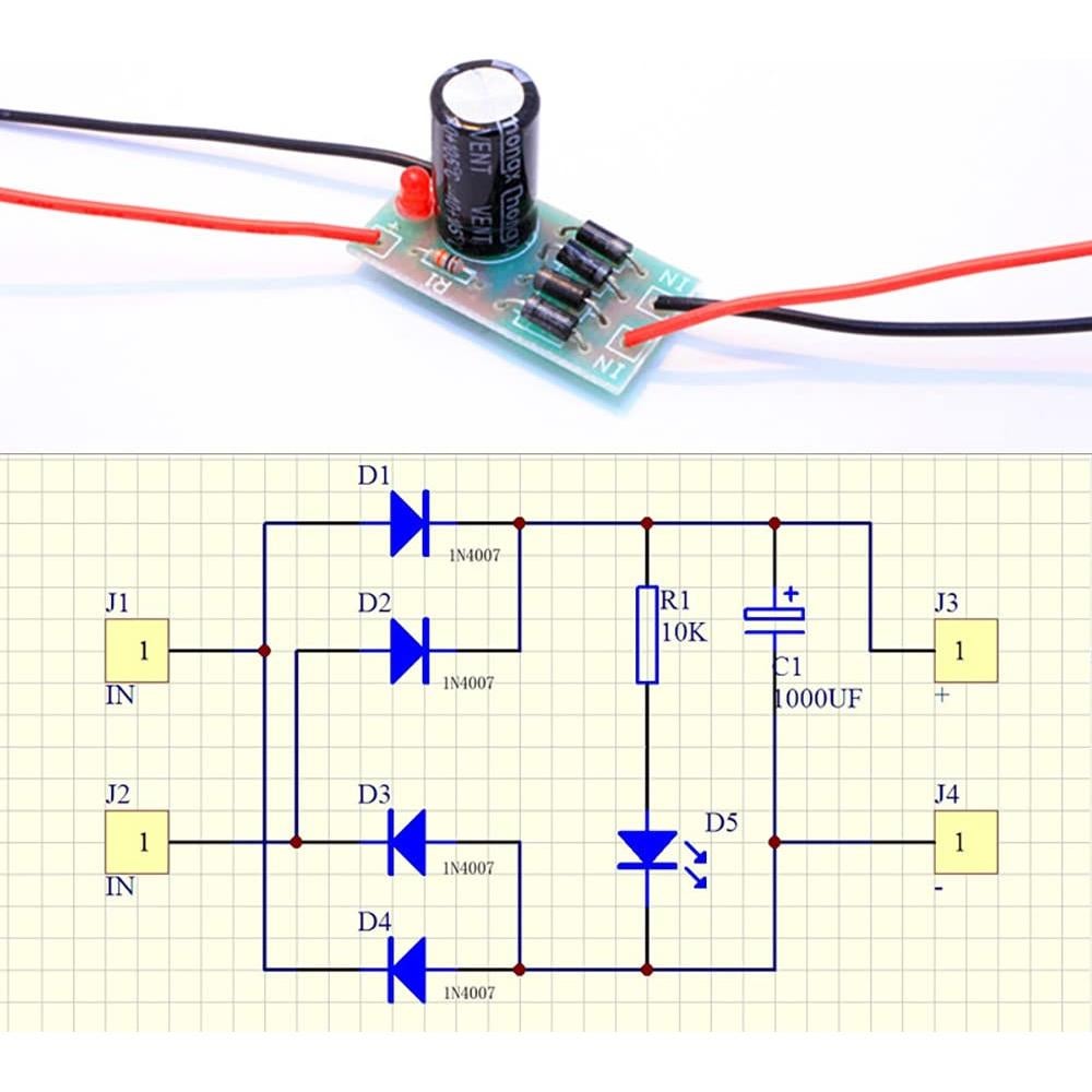 Módulo Rectificador AC-DC 1N4007 QINIZX 6V-32V 1A