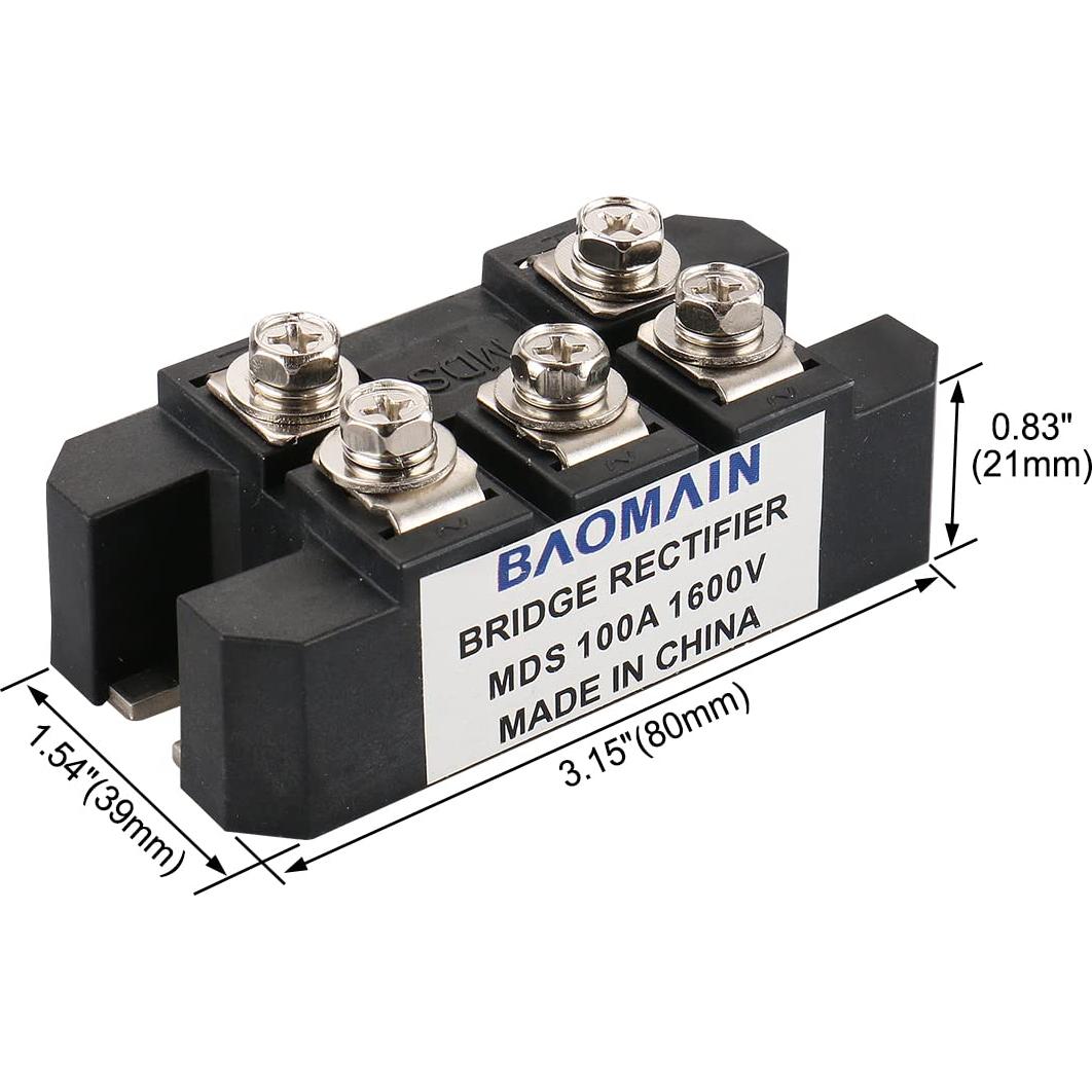 Rectificador de Puente Baomain MDS-100A 100A 1600V 5 Terminales