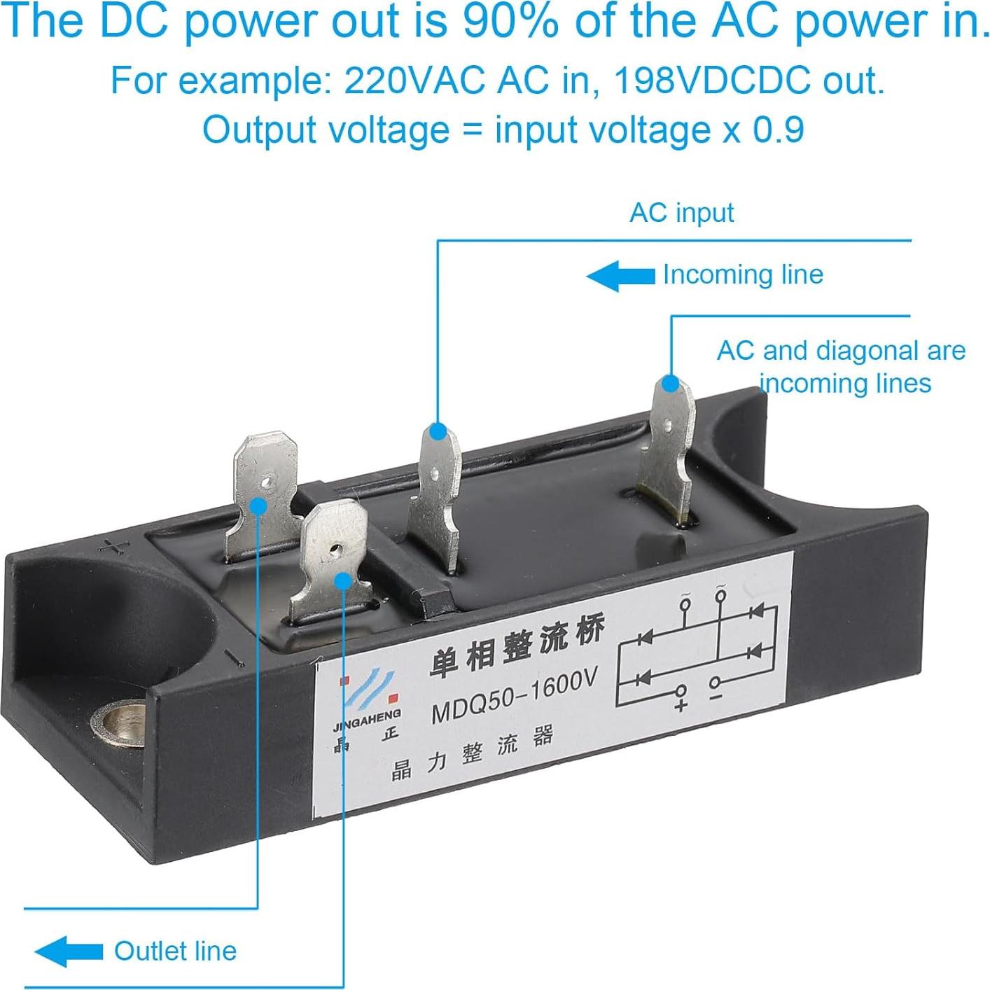 Diodo Rectificador PATIKIL 50A 1600V para Convertir AC a DC