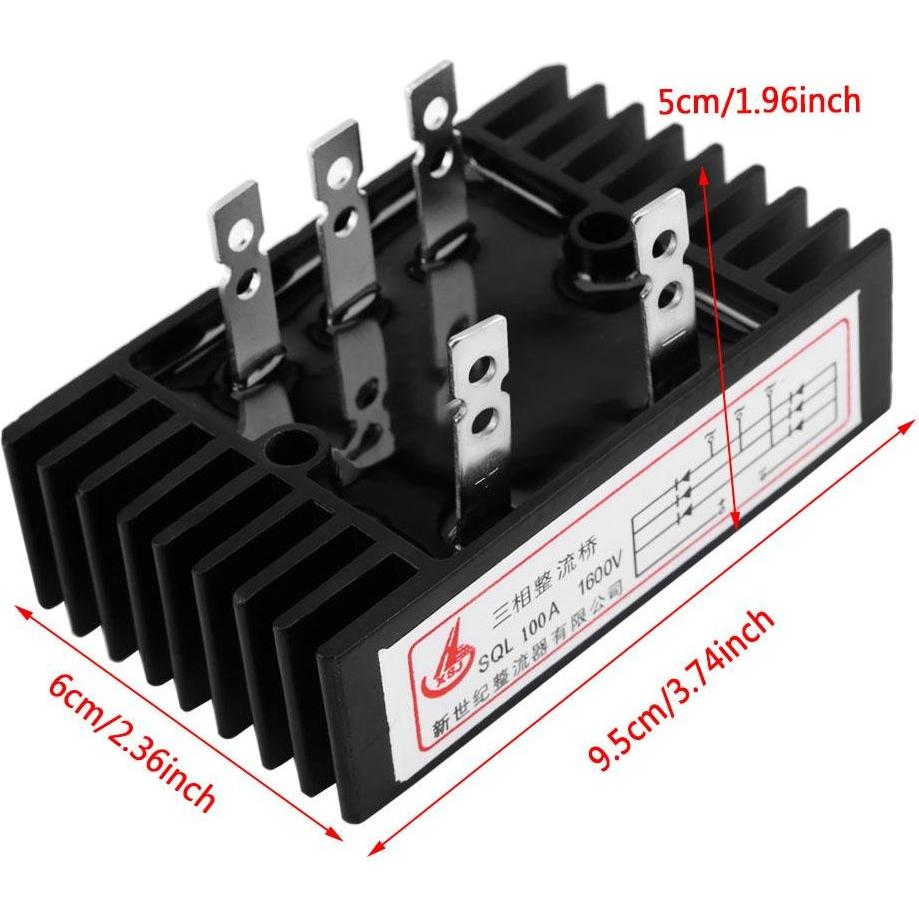 Rectificador de puente completo 100A 1600V 3 fases Walfront
